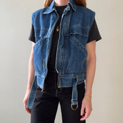 1980s Chic Zip Up Dinem Jacket Vest - !!! RAD !!!