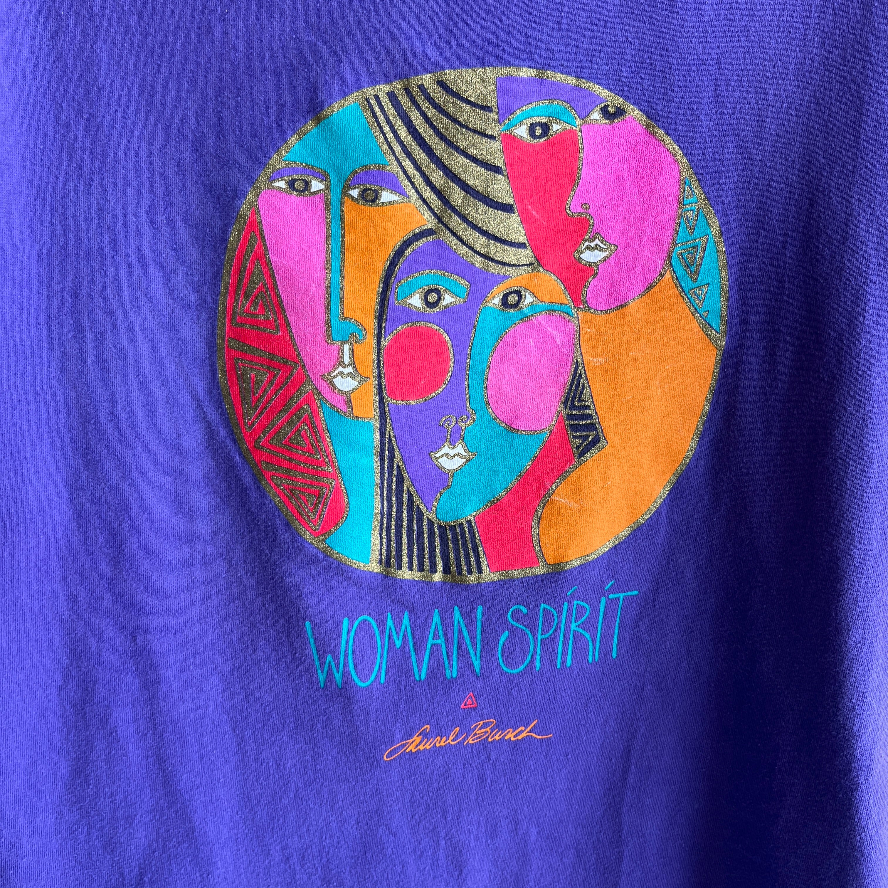 1980s Laurel Burch Spirit Woman Cotton T-Shirt