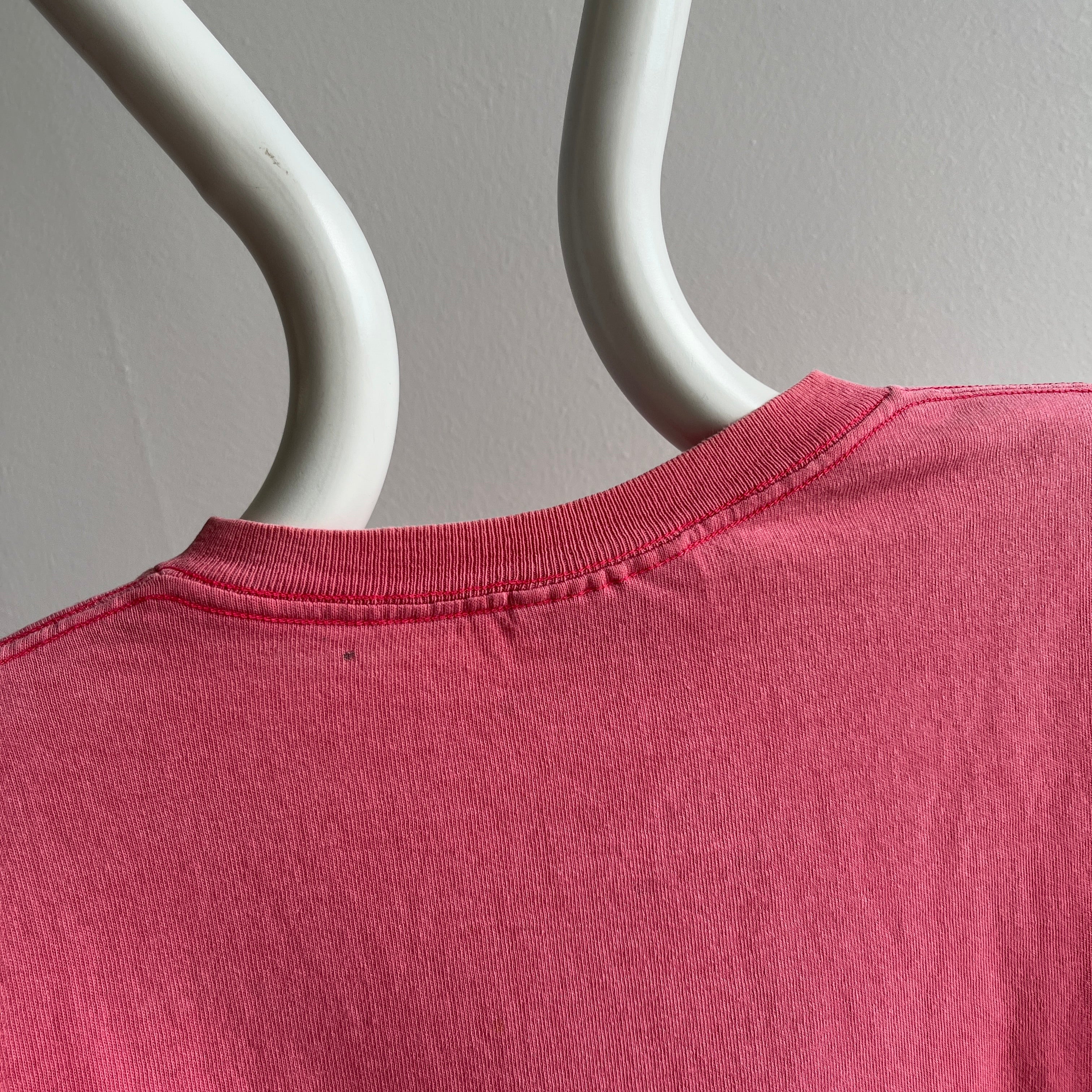 1980s The Perfect Sun Faded Salmon Pocket Cotton T-Shirt