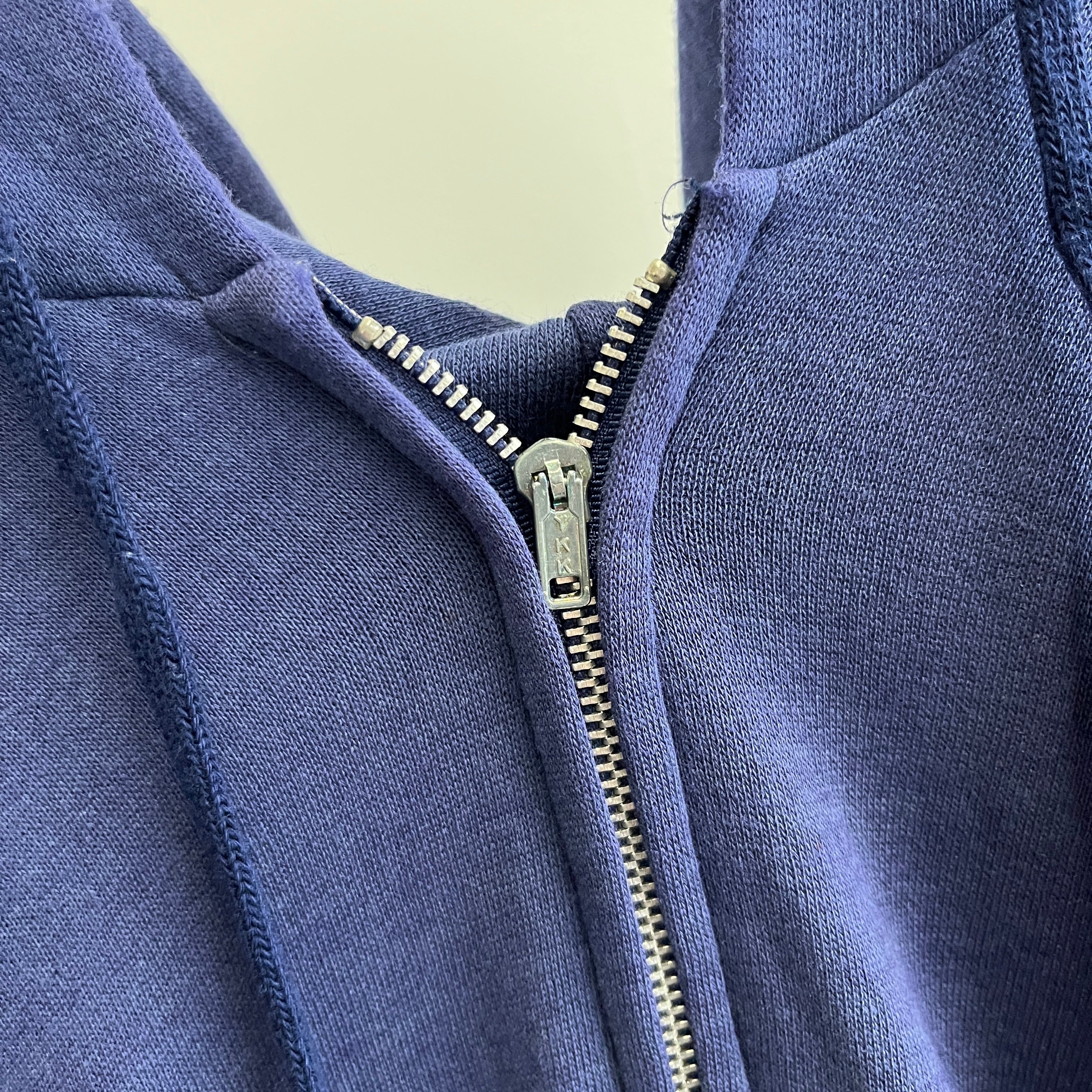1970s Super Soft, Thin and Slouchy Faded Navy Hoodie