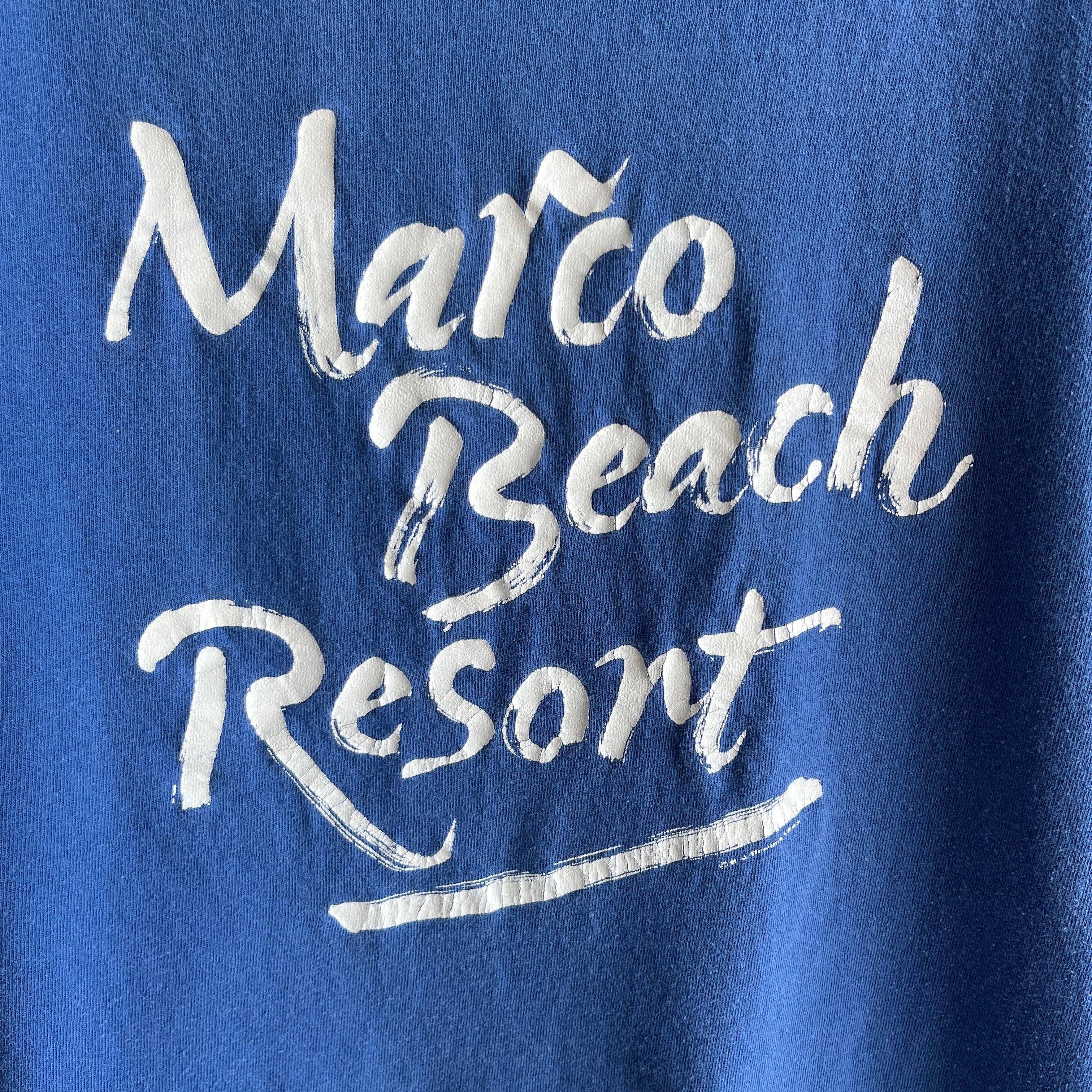 1980s Marco Beach Resort Rolled Neck Cotton T-Shirt