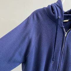 1970s Super Soft, Thin and Slouchy Faded Navy Hoodie