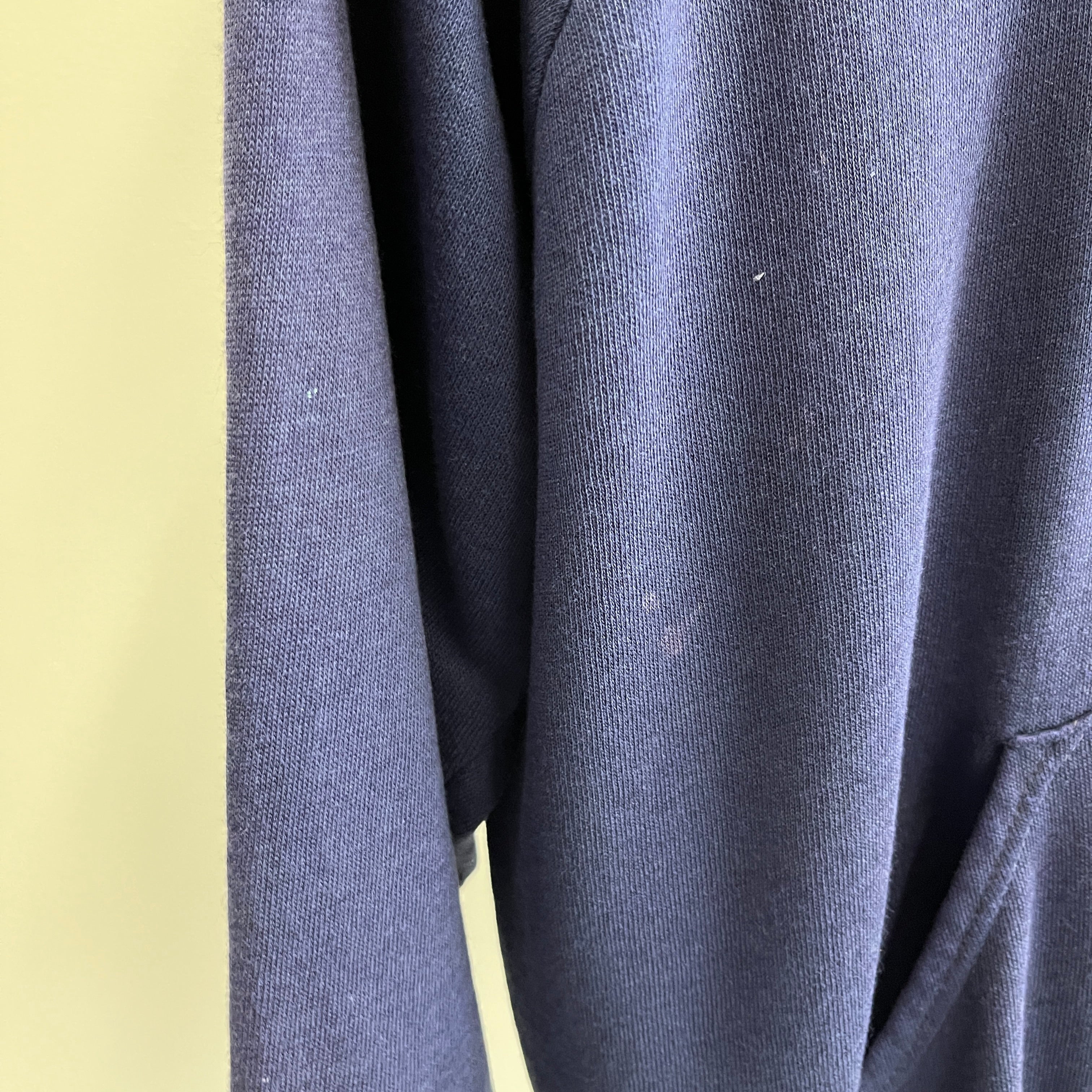 1970s Super Soft, Thin and Slouchy Faded Navy Hoodie