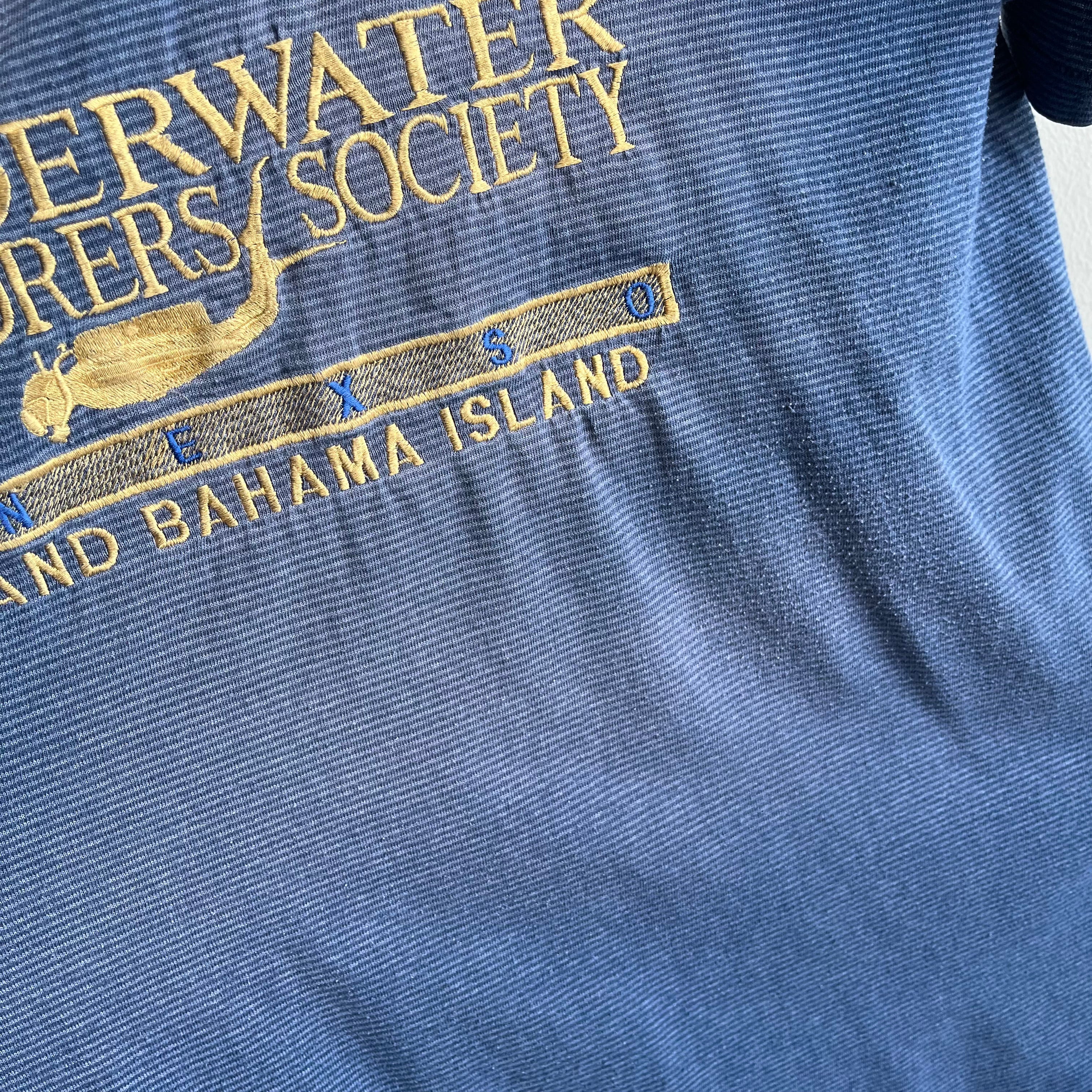 1990s Underwater Explorers Society Grand Bahama Island Sun Faded T-Shirt