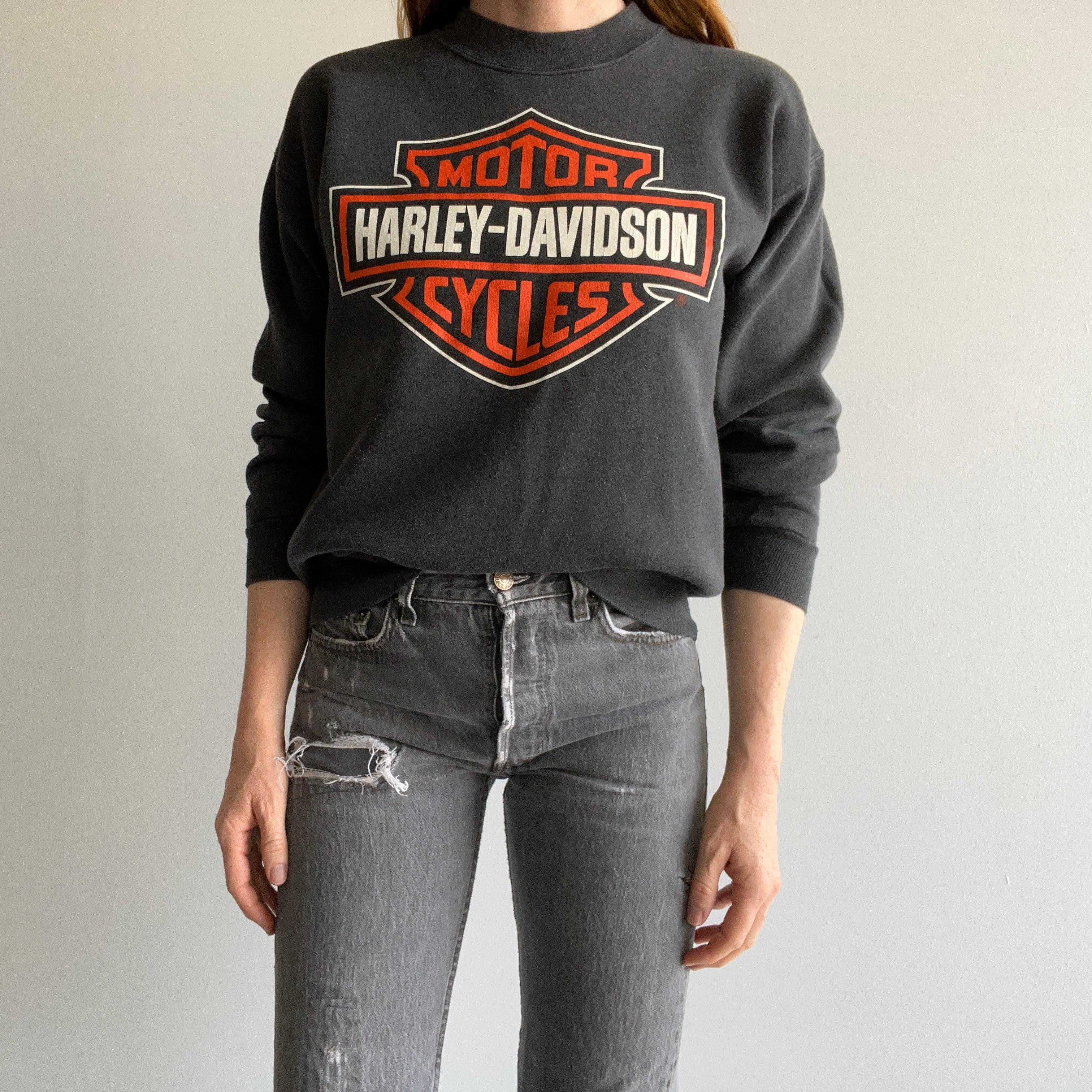 1990s Harley - Moroney's Newburgh, NY Sweatshirt - COLLECTIBLE