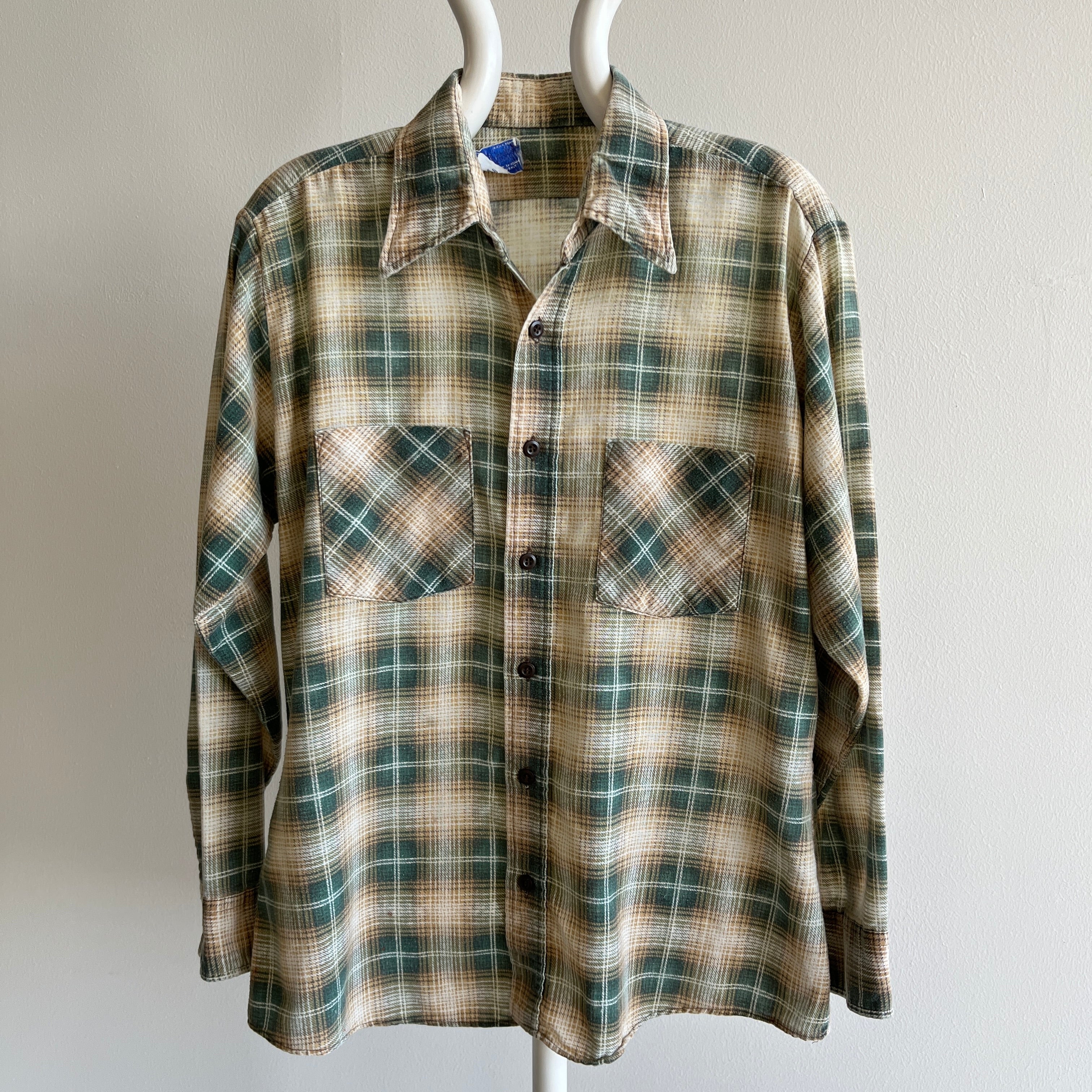 1970s Paper Thin Super Duper Soft and Slouchy Wrangler Cotton Flannel