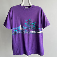 1990 Beach Scene Wrap Around Cotton T-Shirt