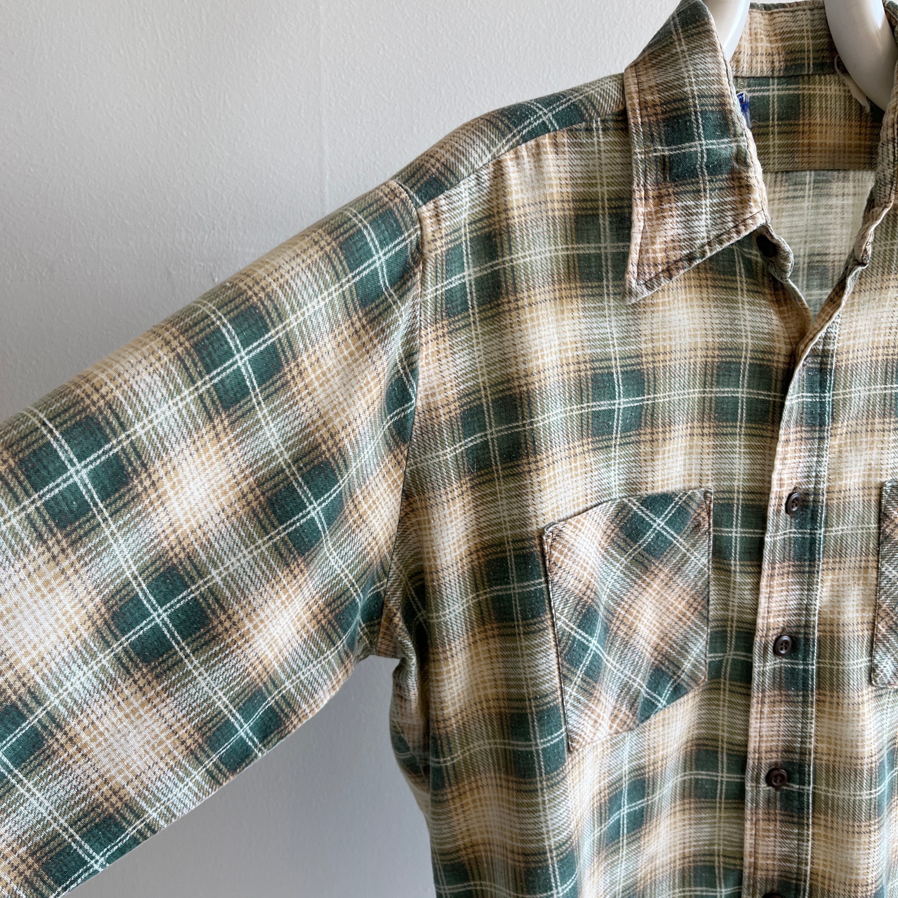 1970s Paper Thin Super Duper Soft and Slouchy Wrangler Cotton Flannel