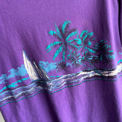 1990 Beach Scene Wrap Around Cotton T-Shirt