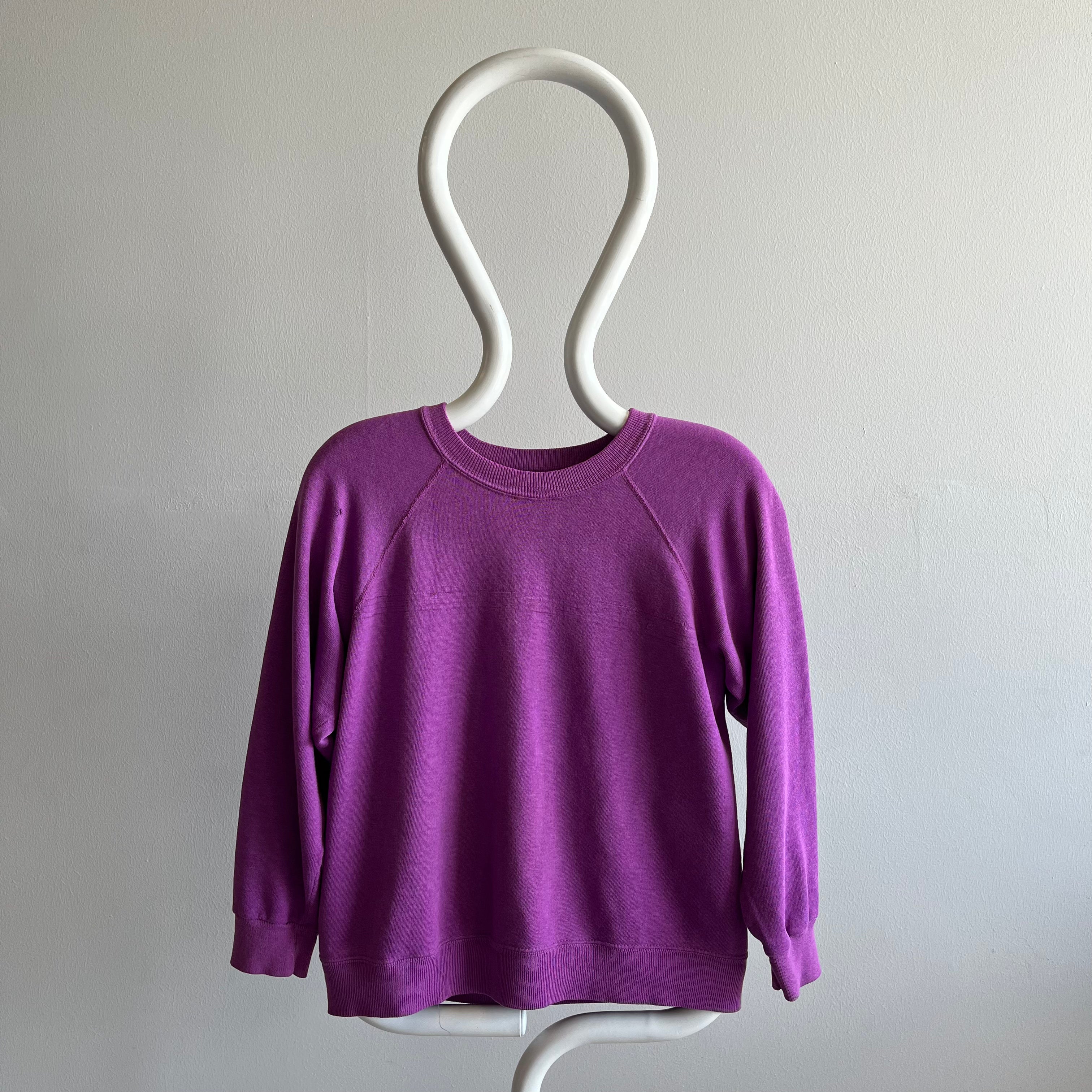 1970s Soft, Thin, Slouchy Purple Raglan