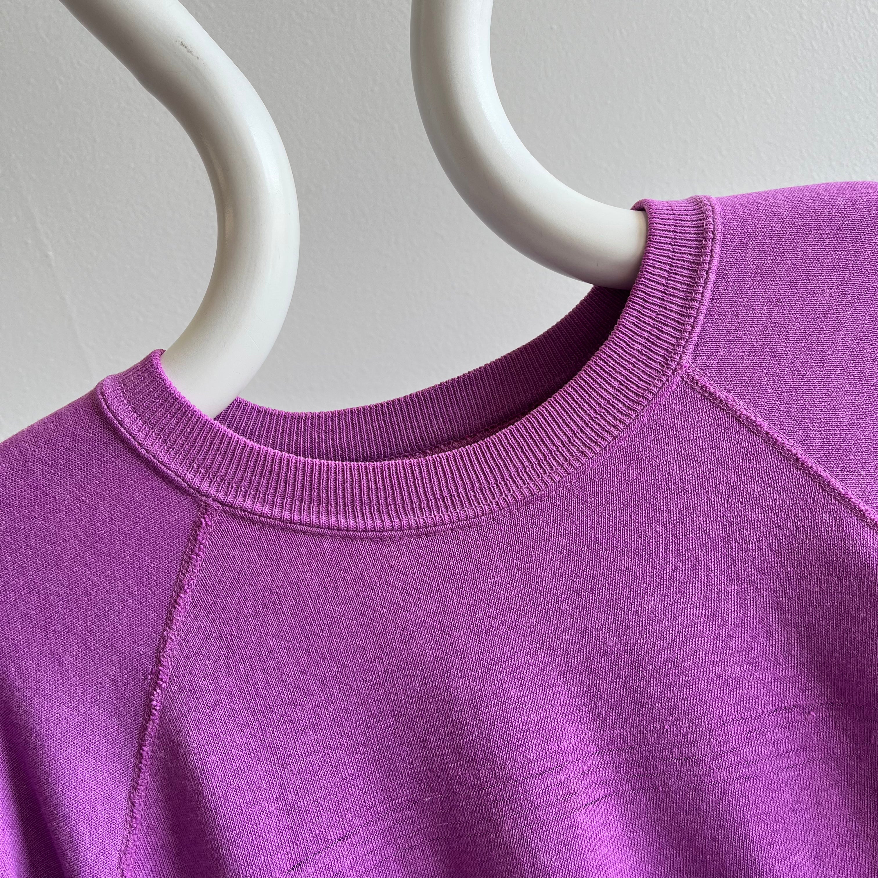 1970s Soft, Thin, Slouchy Purple Raglan