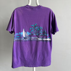 1990 Beach Scene Wrap Around Cotton T-Shirt