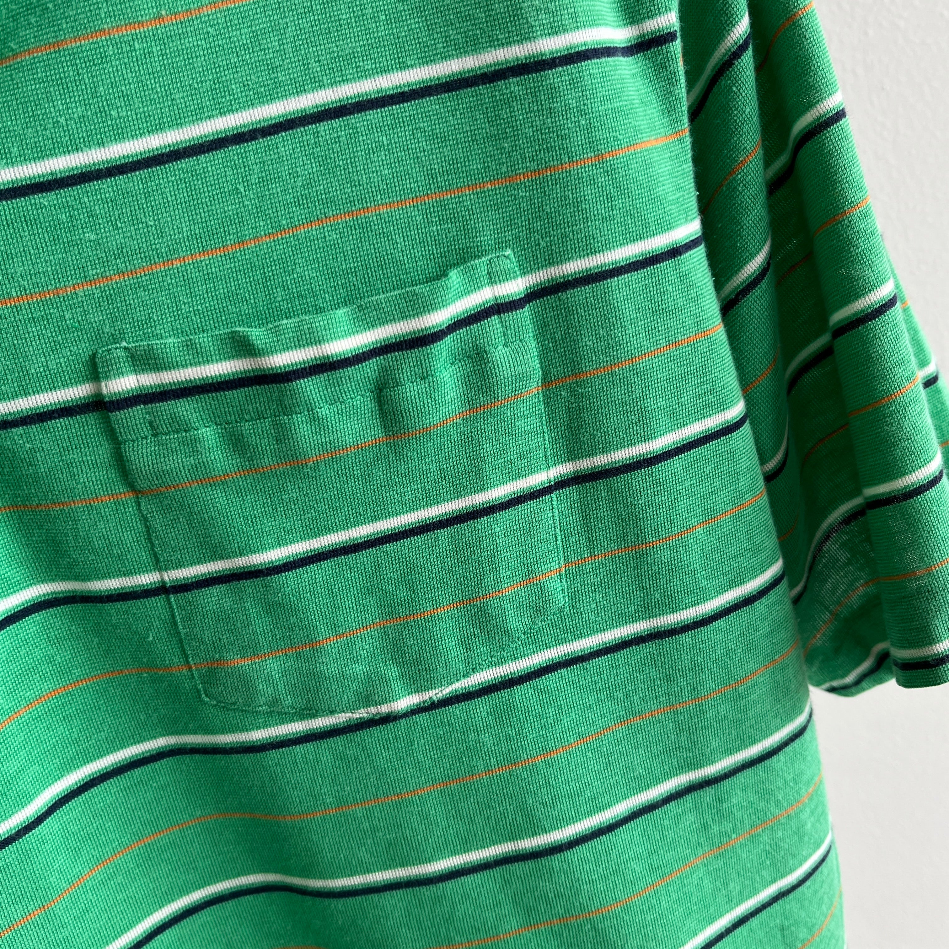 1970s Striped Lightweight Polo Shirt - THIS