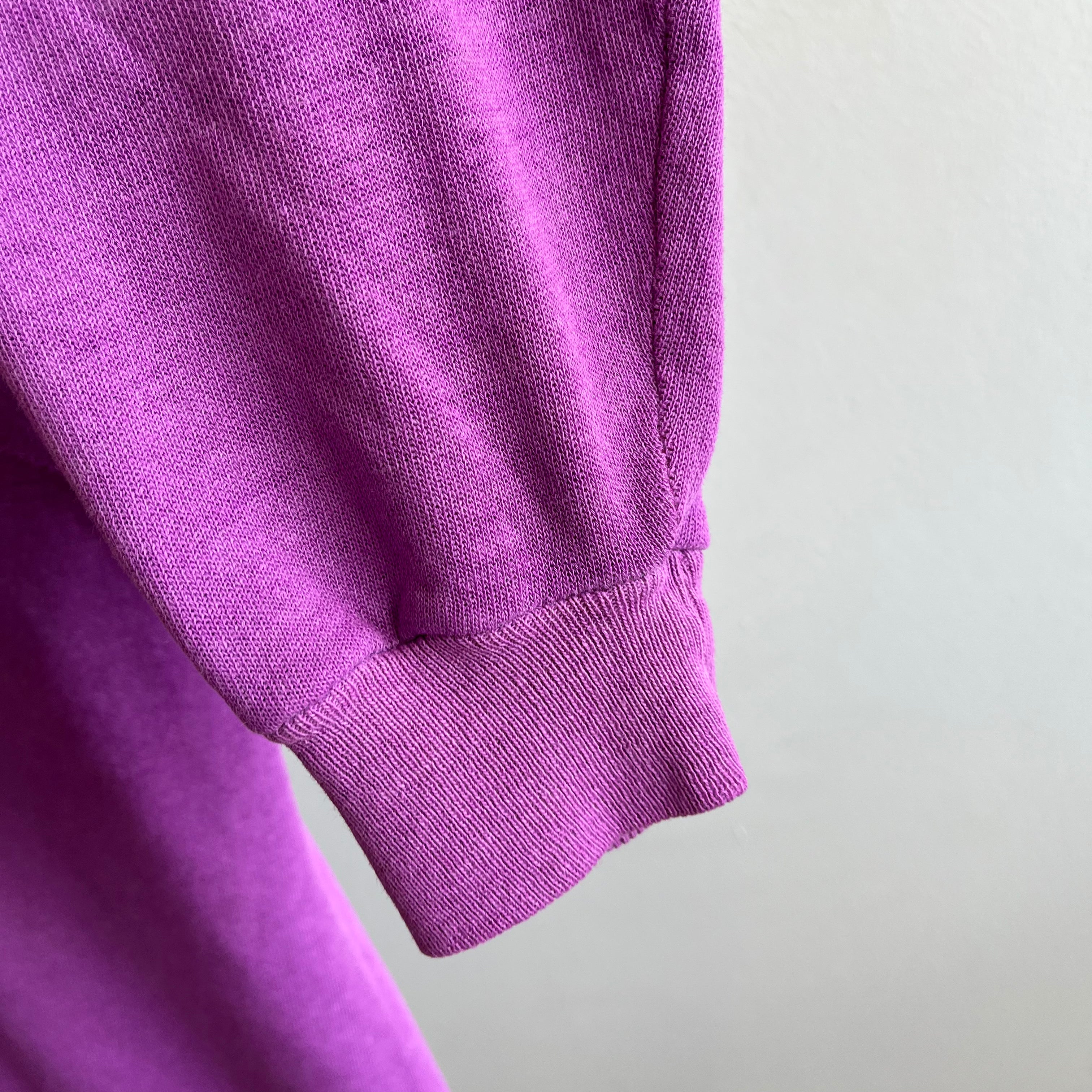 1970s Soft, Thin, Slouchy Purple Raglan