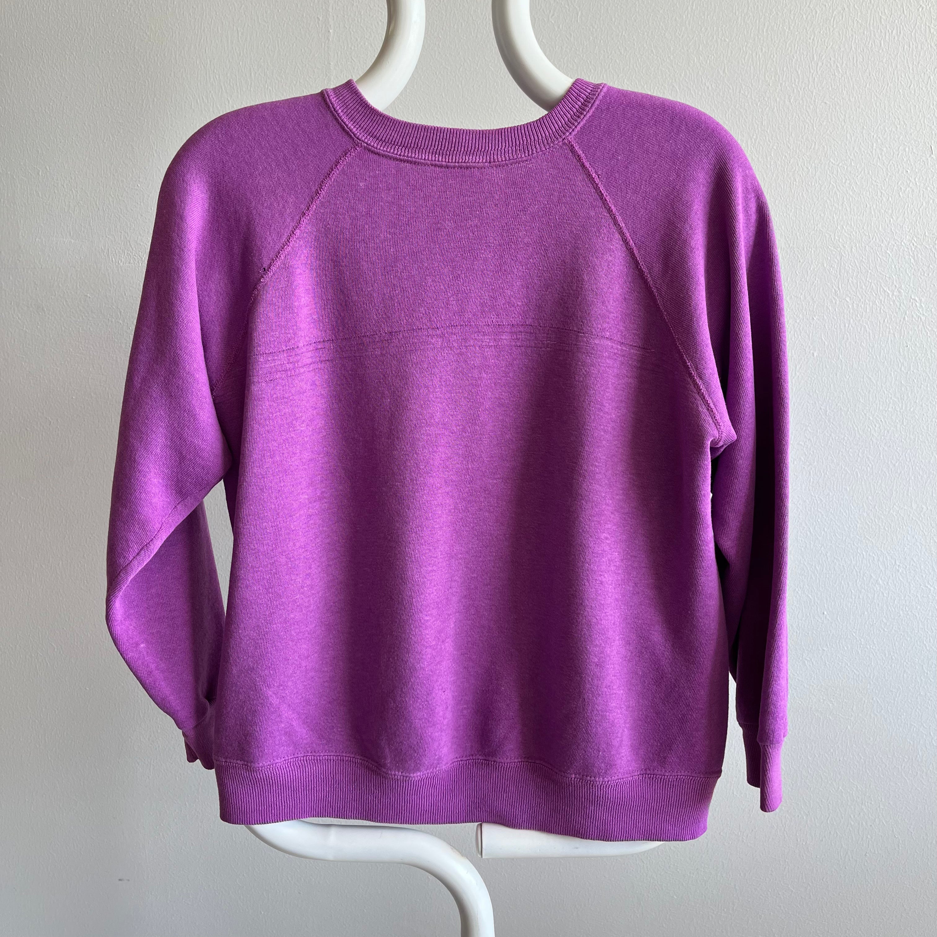 1970s Soft, Thin, Slouchy Purple Raglan