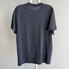 1990s Soft, Thin, Slouchy, Worn, Rad, Black/Gray/Navy Pocket T-shirt