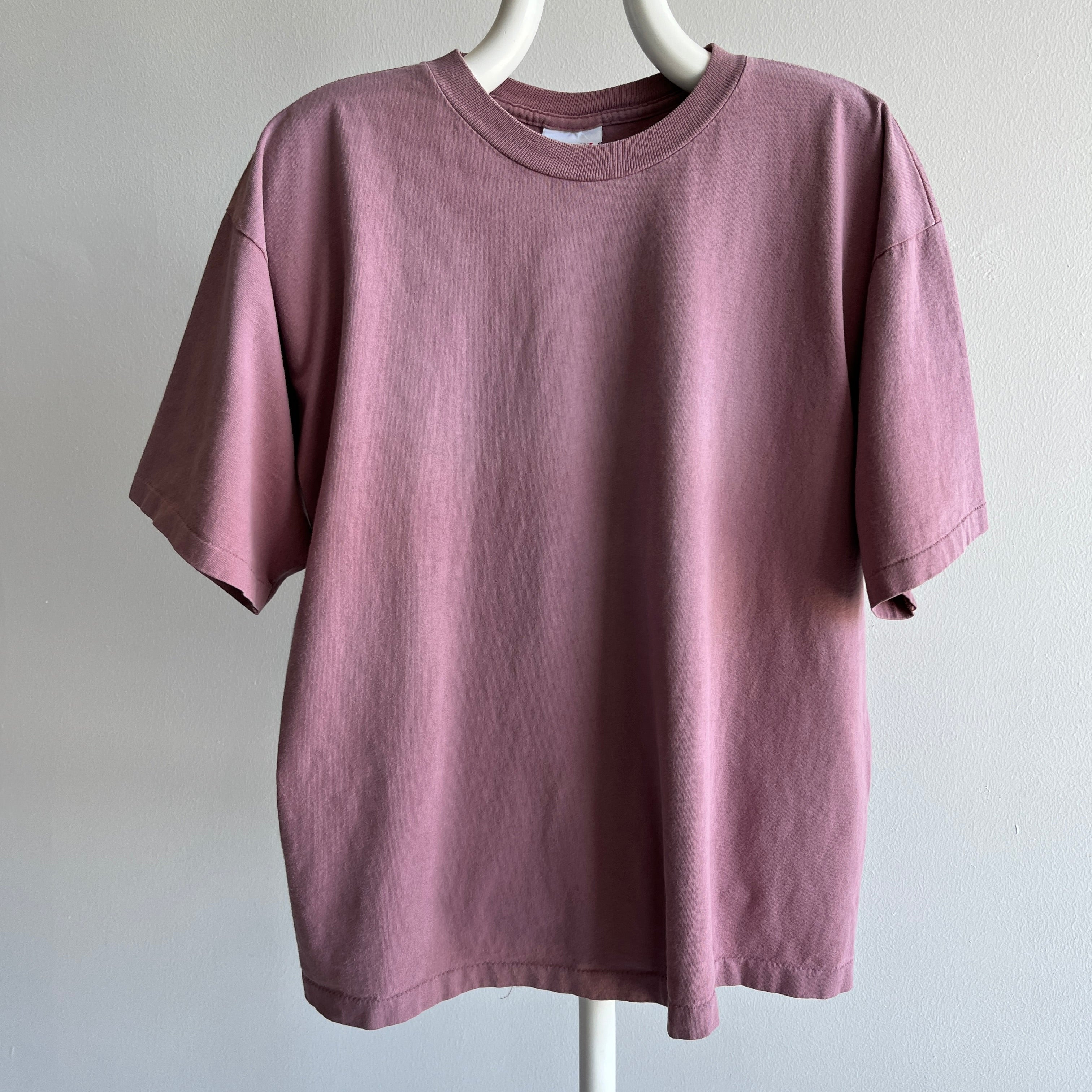 1990s Mauve Medium Weight Cotton T-Shirt