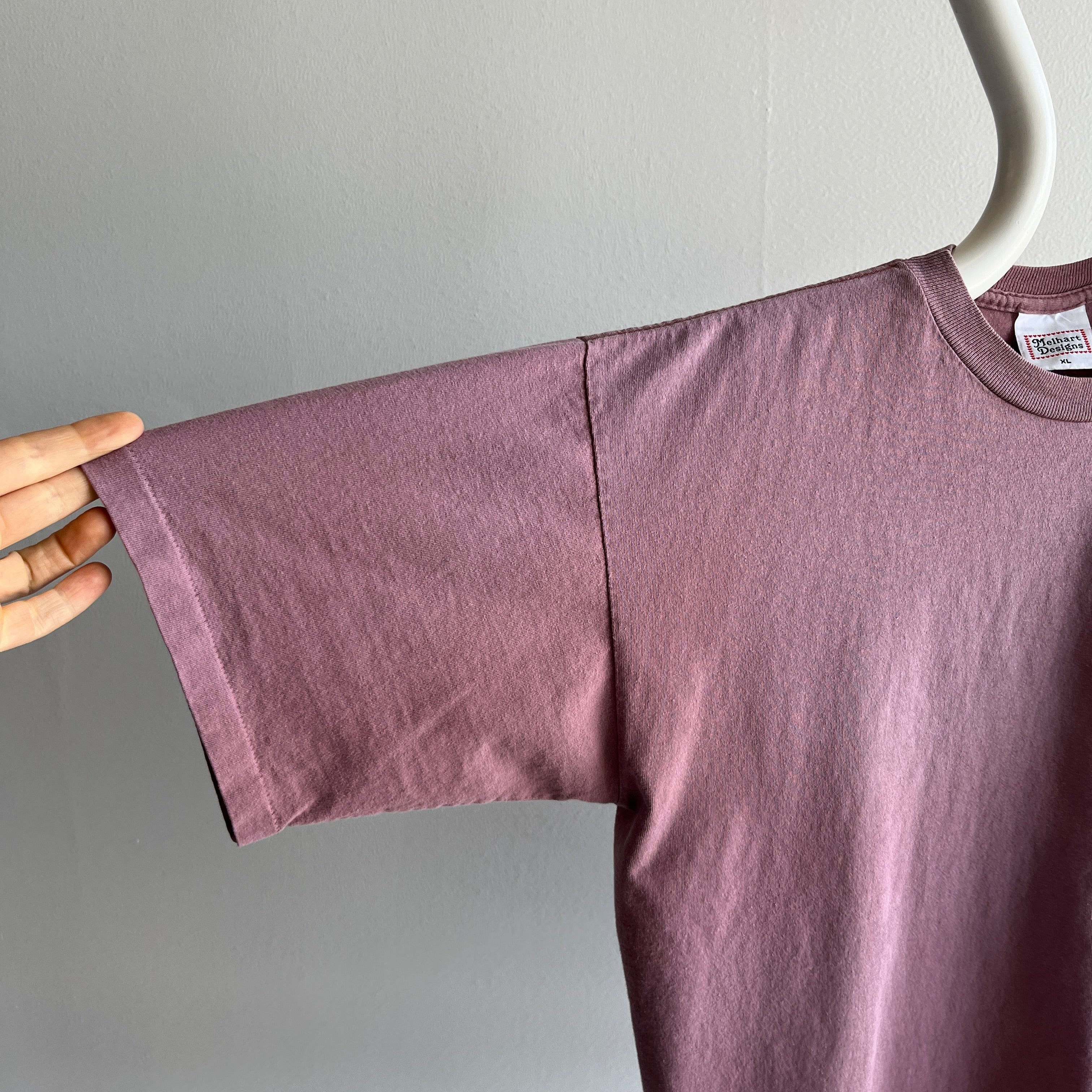 1990s Mauve Medium Weight Cotton T-Shirt