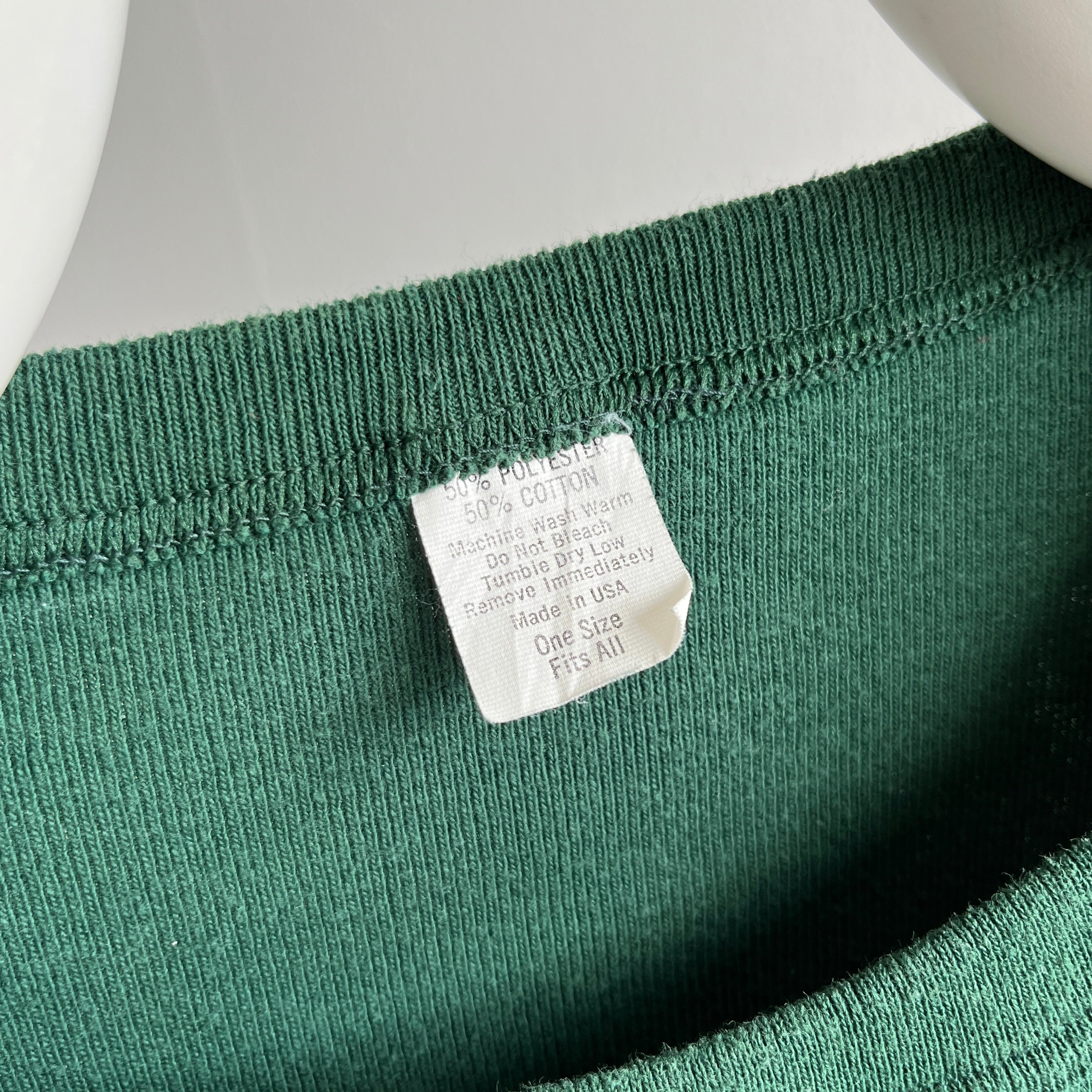 1980s One Size Fits Most Knit Deep Green T-Shirt