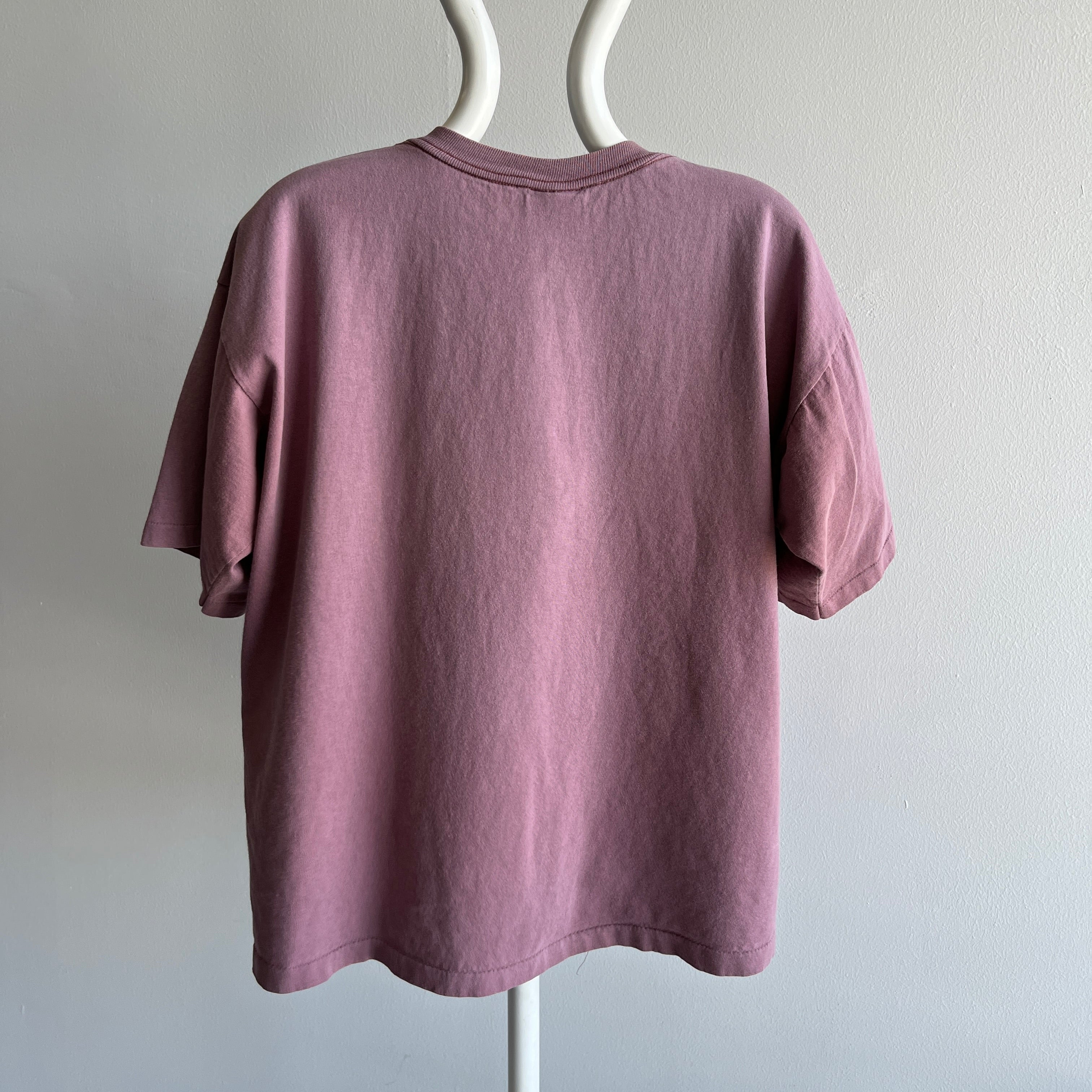 1990s Mauve Medium Weight Cotton T-Shirt