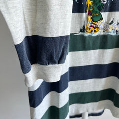 1990s 100 Acre Wood Lodge Tigger Striped Long Sleeve Cotton T-Shirt