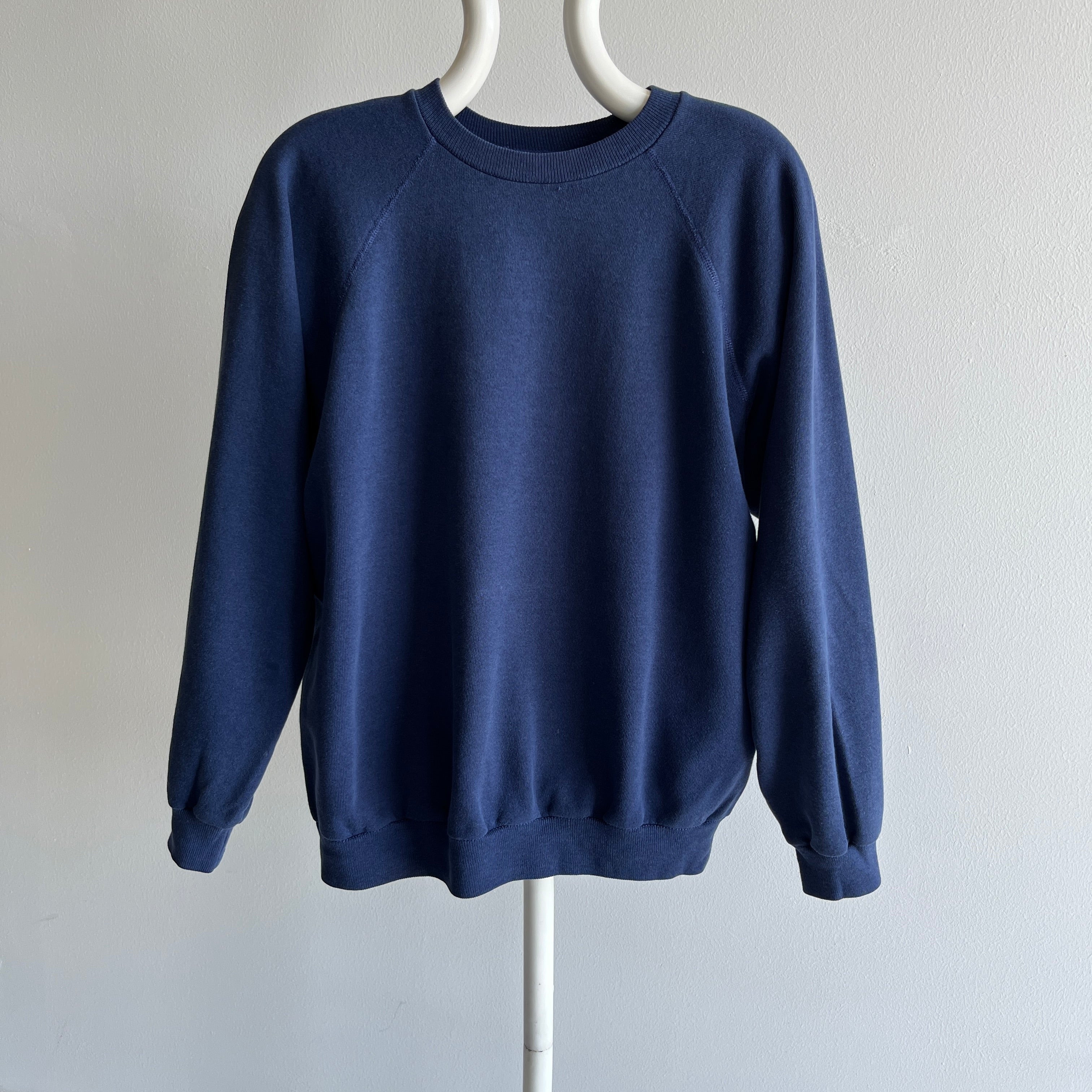 1980s Blank Navy Hanes Sweatshirt - Doesn't Get More Timeless Than This (Ok, Maybe It Does, But...)