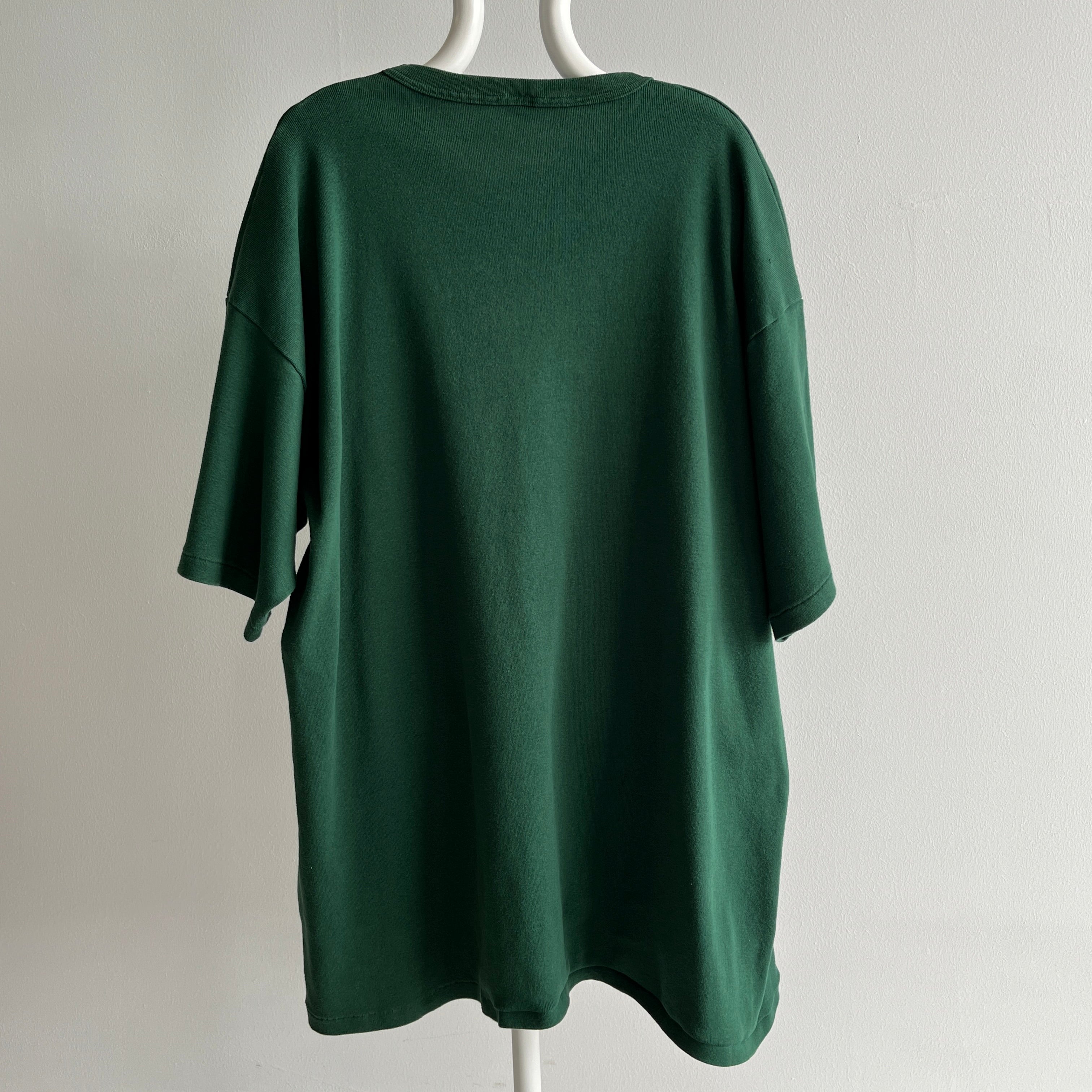 1980s One Size Fits Most Knit Deep Green T-Shirt