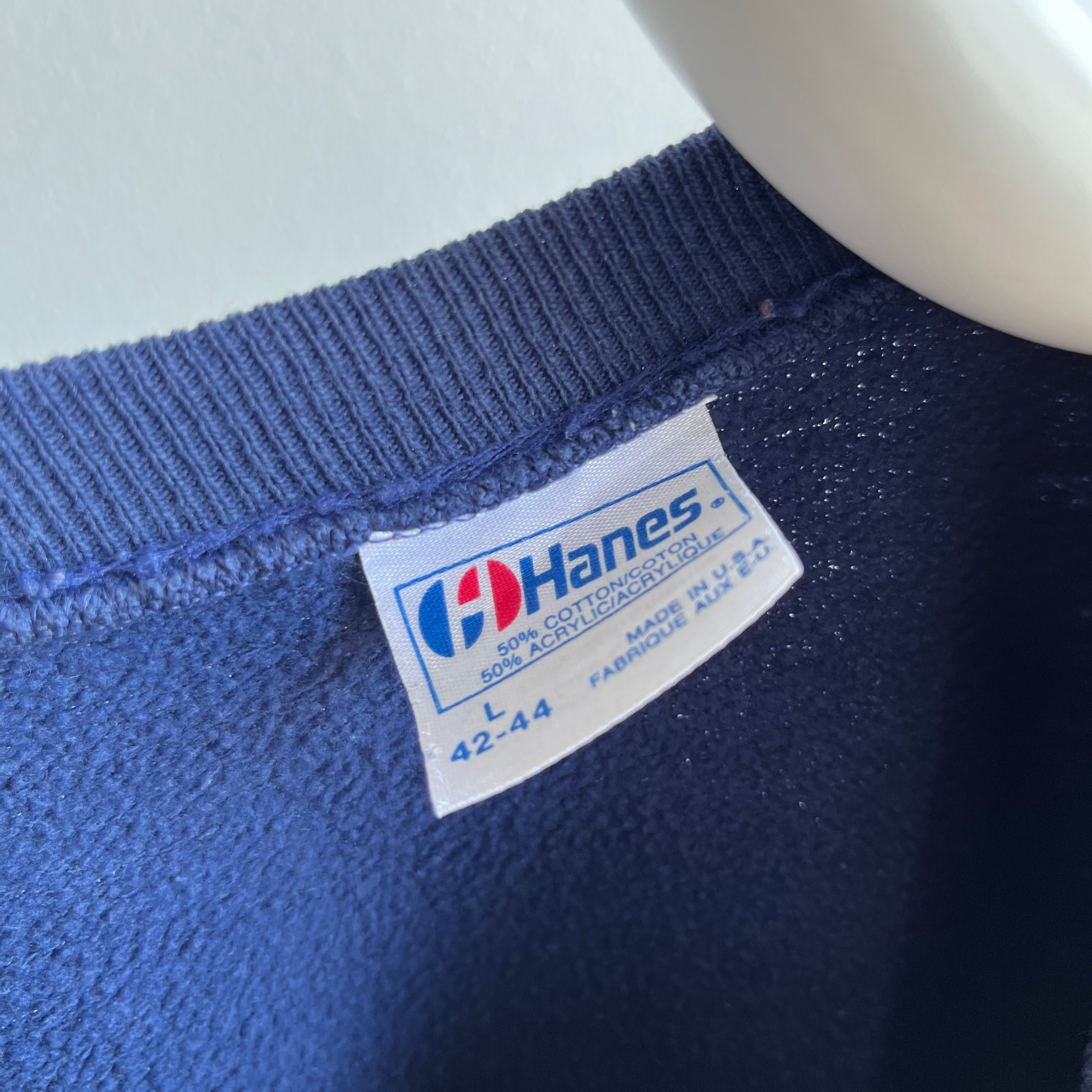 1980s Blank Navy Hanes Sweatshirt - Doesn't Get More Timeless Than This (Ok, Maybe It Does, But...)