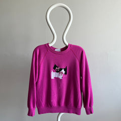 1980s DIY Scottie and a Westie Needlepoint (?) Sweatshirt by Bassett Walker