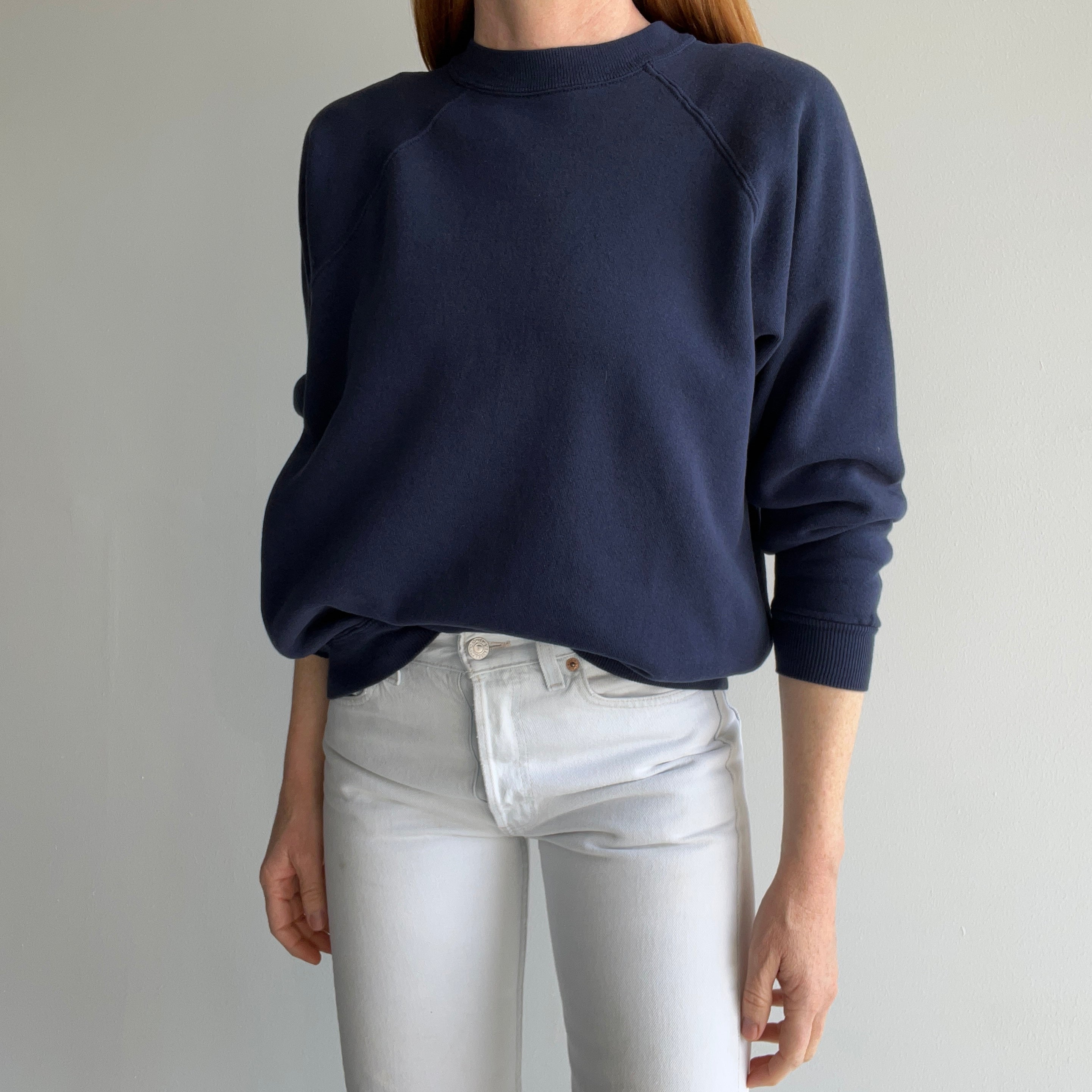 1990s Perfectly Faded Navy Raglan by HHW