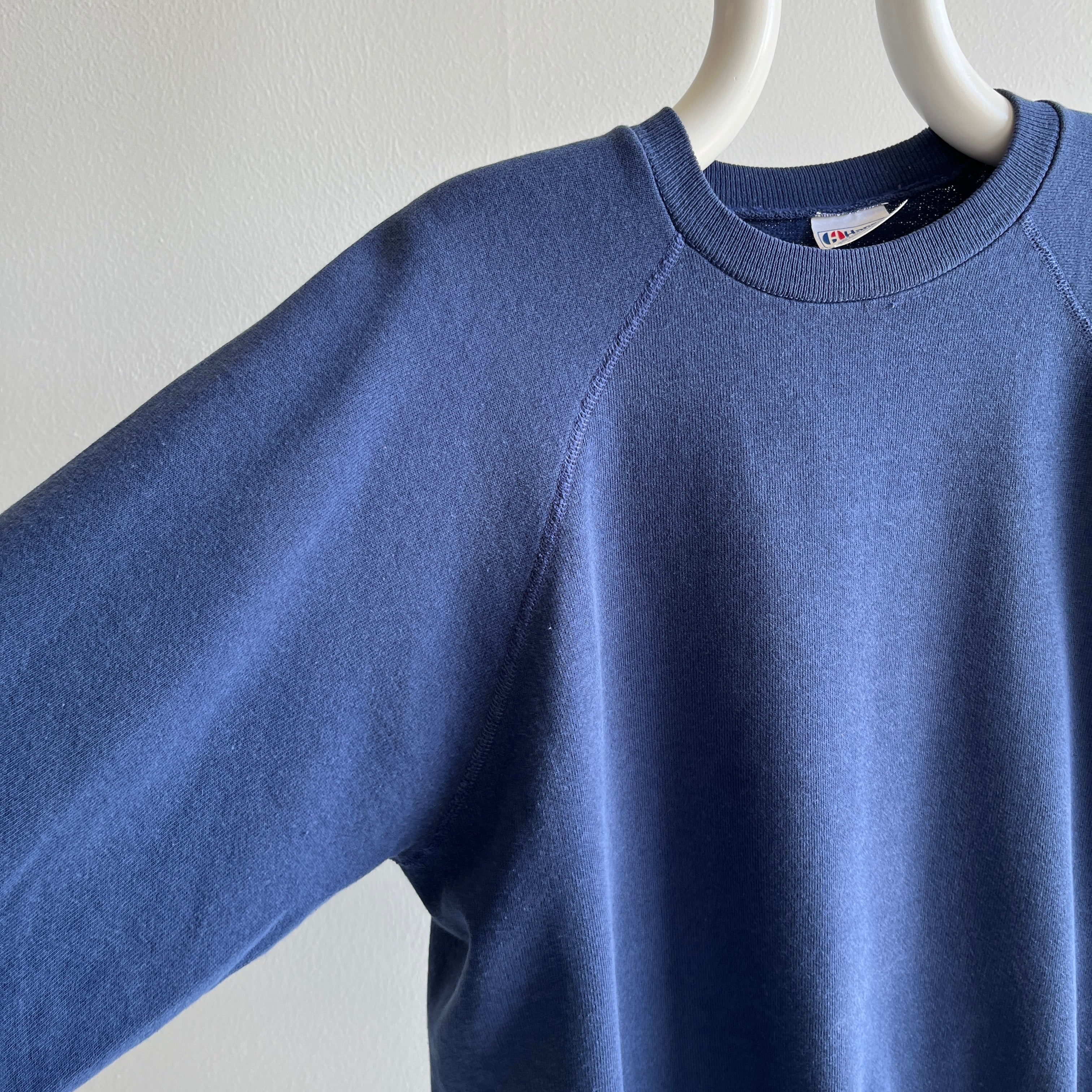 1980s Blank Navy Hanes Sweatshirt - Doesn't Get More Timeless Than This (Ok, Maybe It Does, But...)