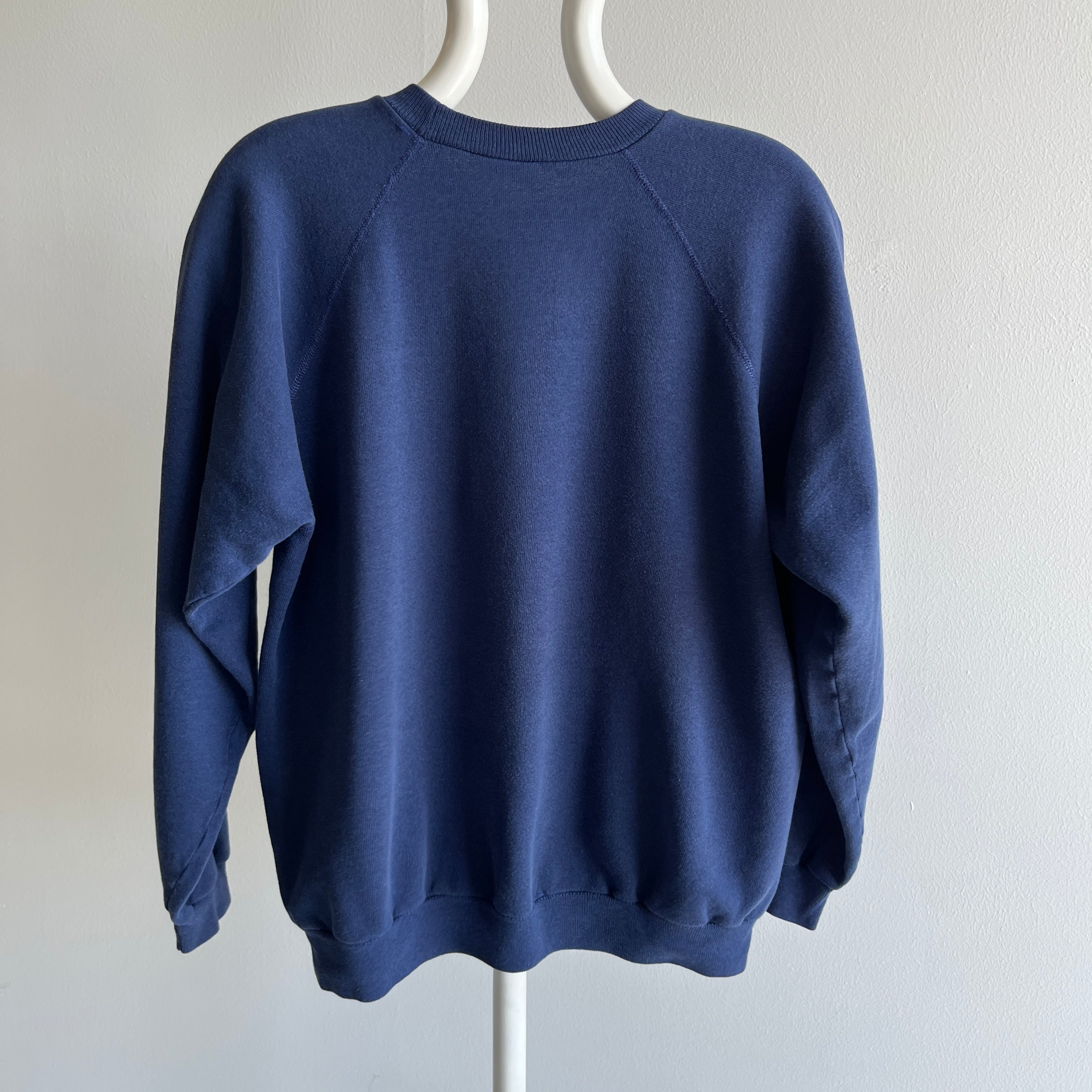 1980s Blank Navy Hanes Sweatshirt - Doesn't Get More Timeless Than This (Ok, Maybe It Does, But...)