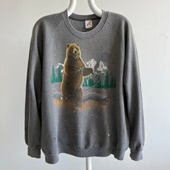 1980s Epic Bear Sweatshirt That Is Stained and Worn To Perfection