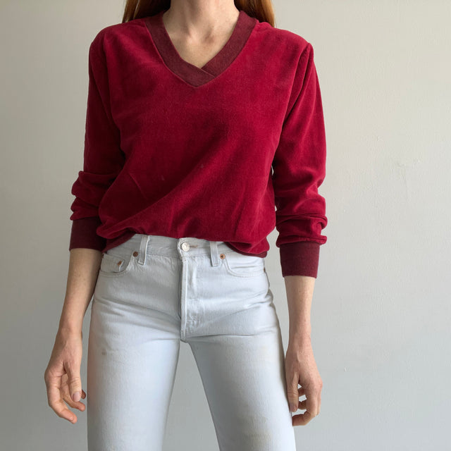 1980s V-Neck Velour Style Sweatshirt by Avon - Yes, that's right - Avon