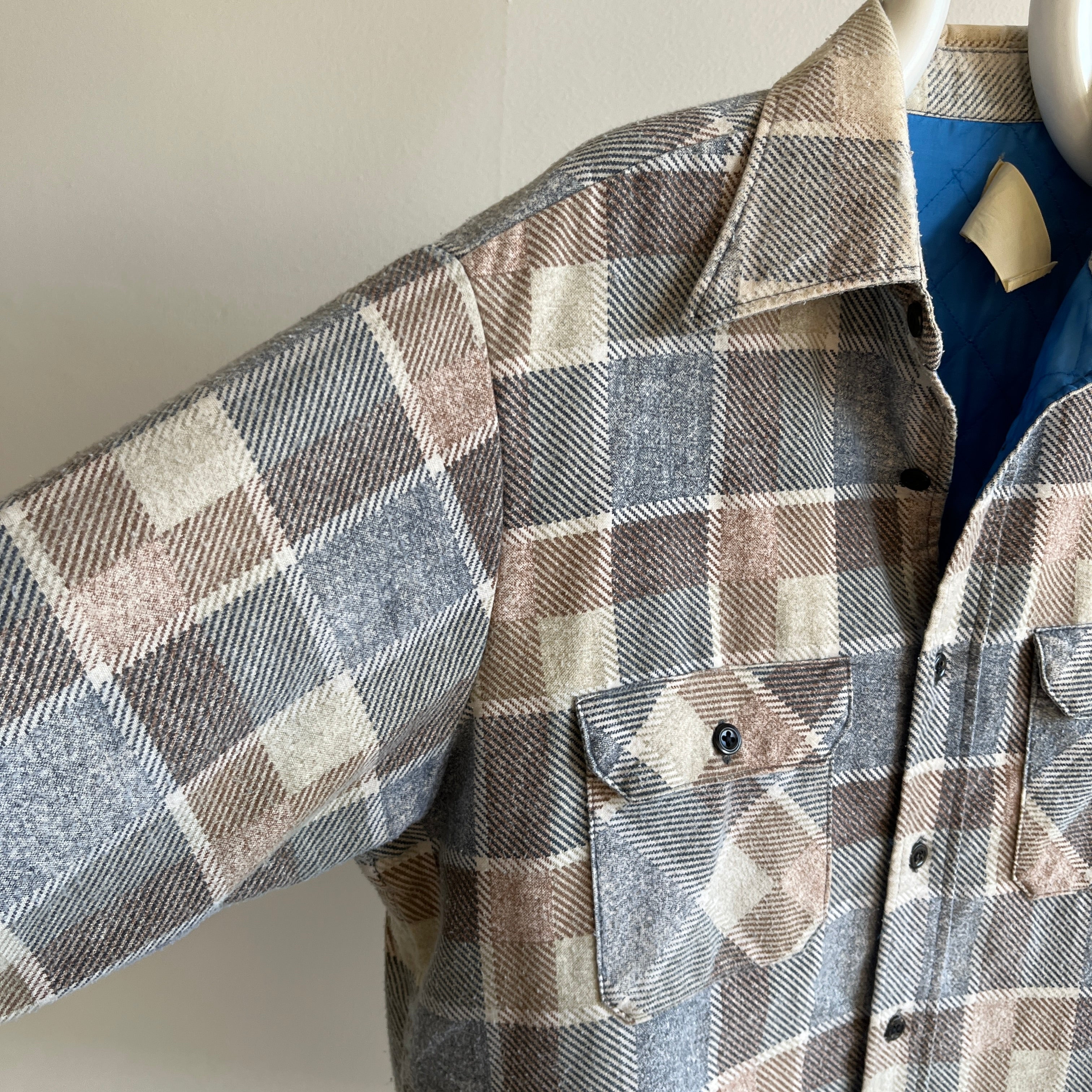 1970s Insulated Flannel Jacket - Light in Weight, But Warm