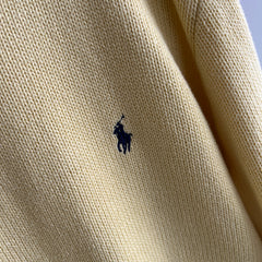 1990s Pale Yellow Soft Cotton Ralph Lauren Sweater