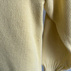 1990s Pale Yellow Soft Cotton Ralph Lauren Sweater