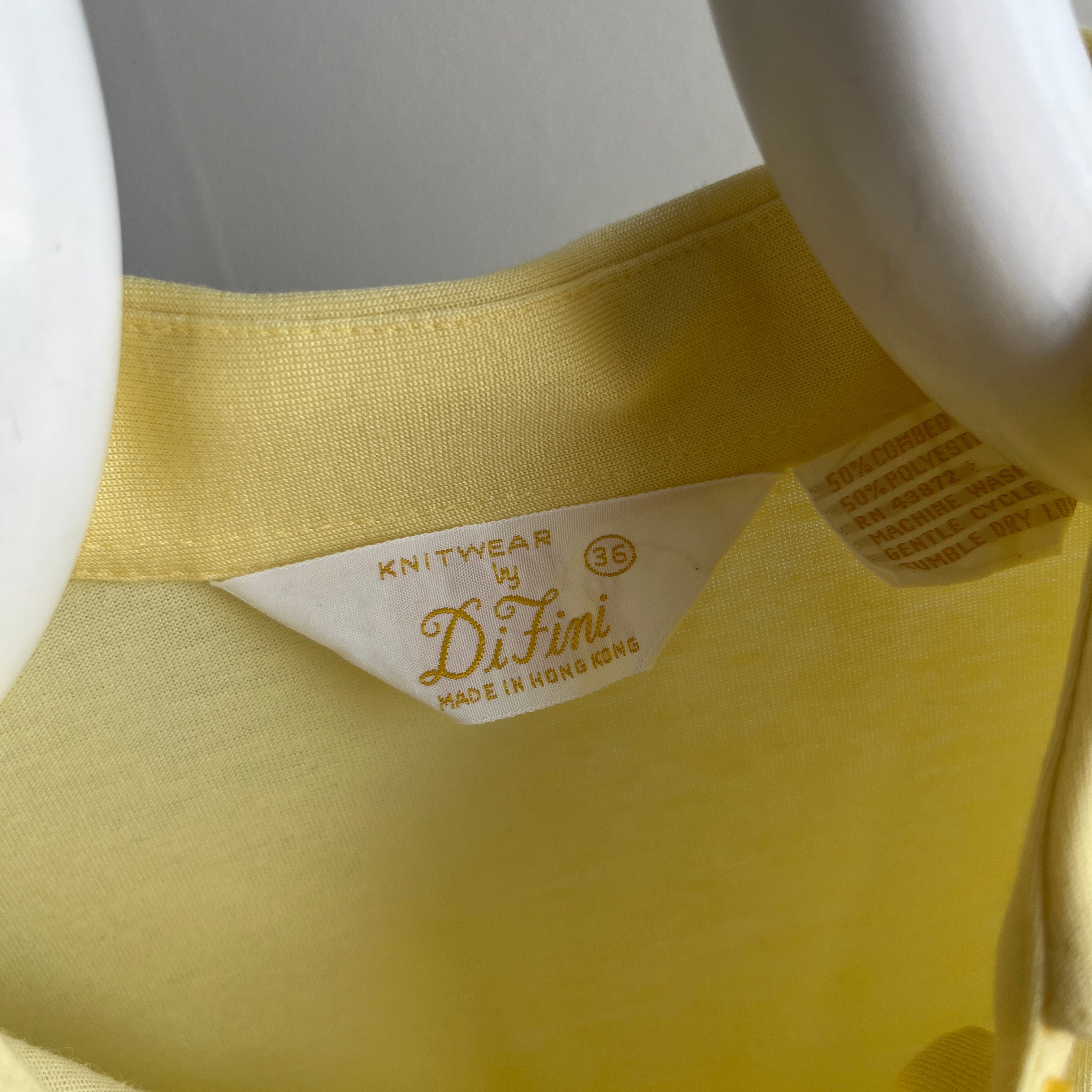 1970/80s Adorable Buttery Yellow Nabisco Polo Shirt