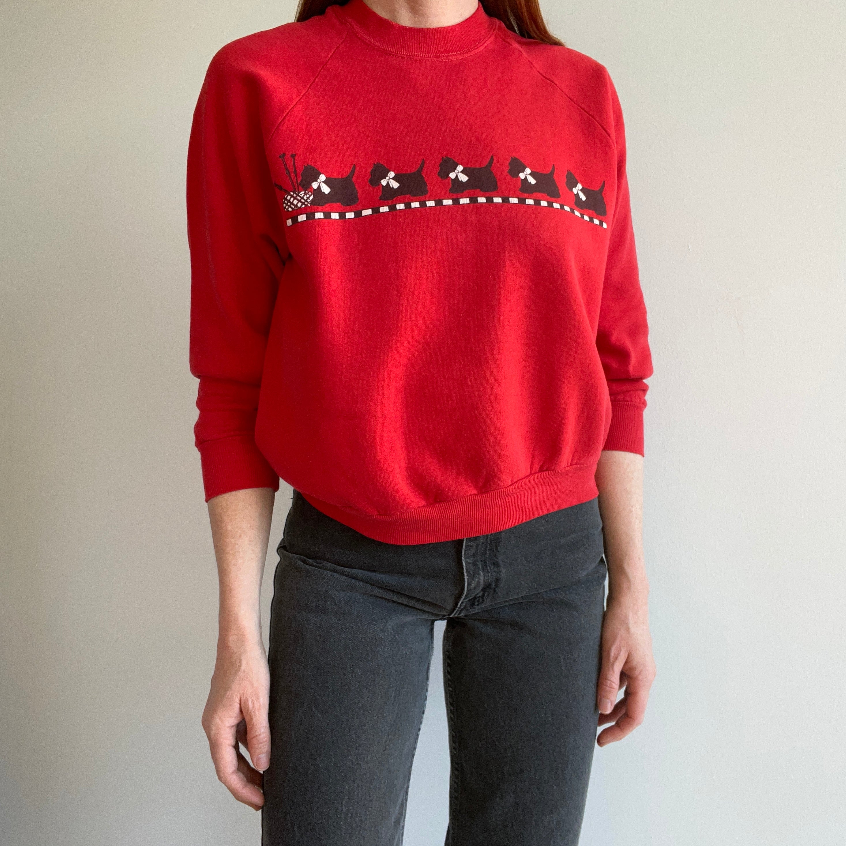 1980s Scotties on a Jerzees by Russell Raglan Sweatshirt