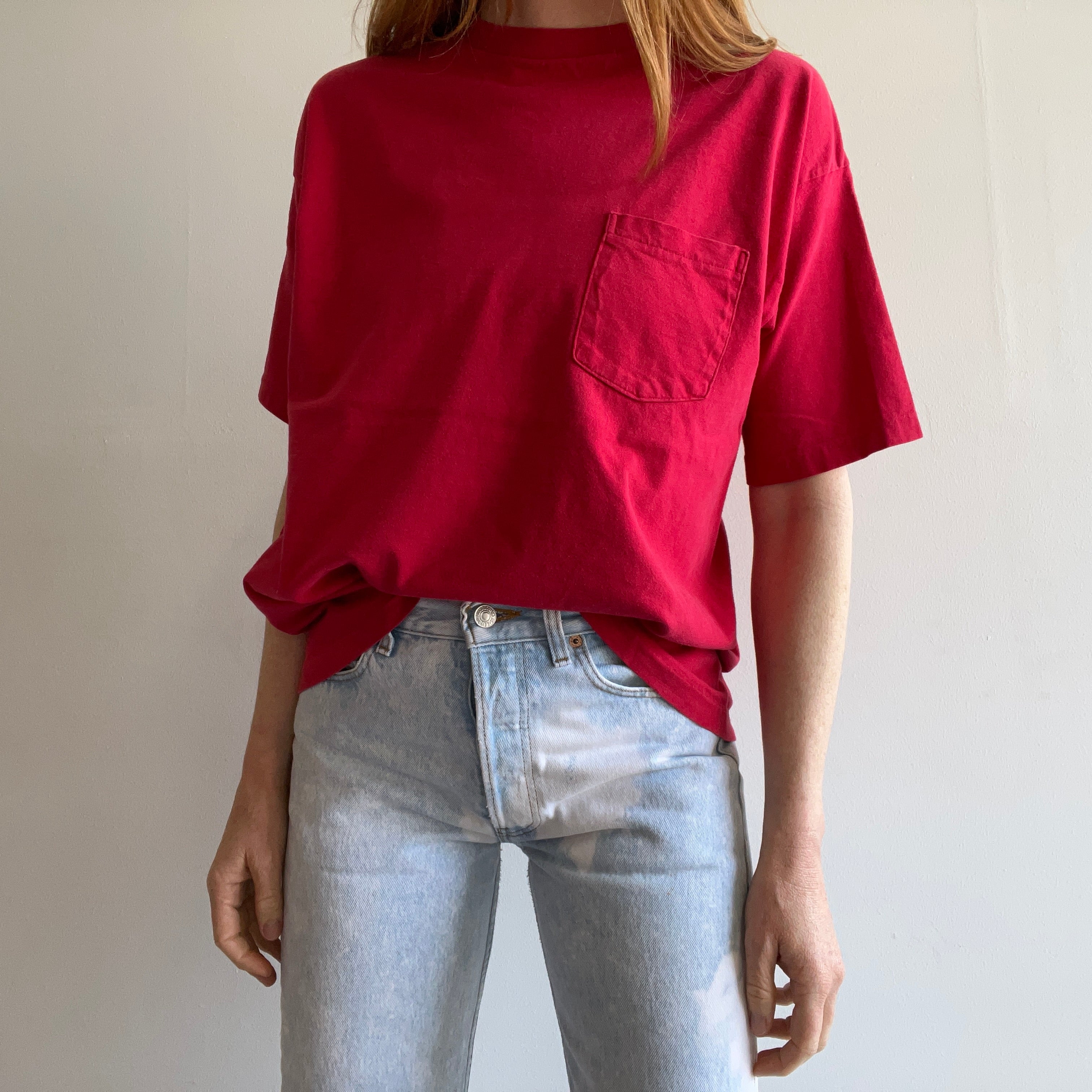 1990s USA Made Gap Red Pocket T-Shirt