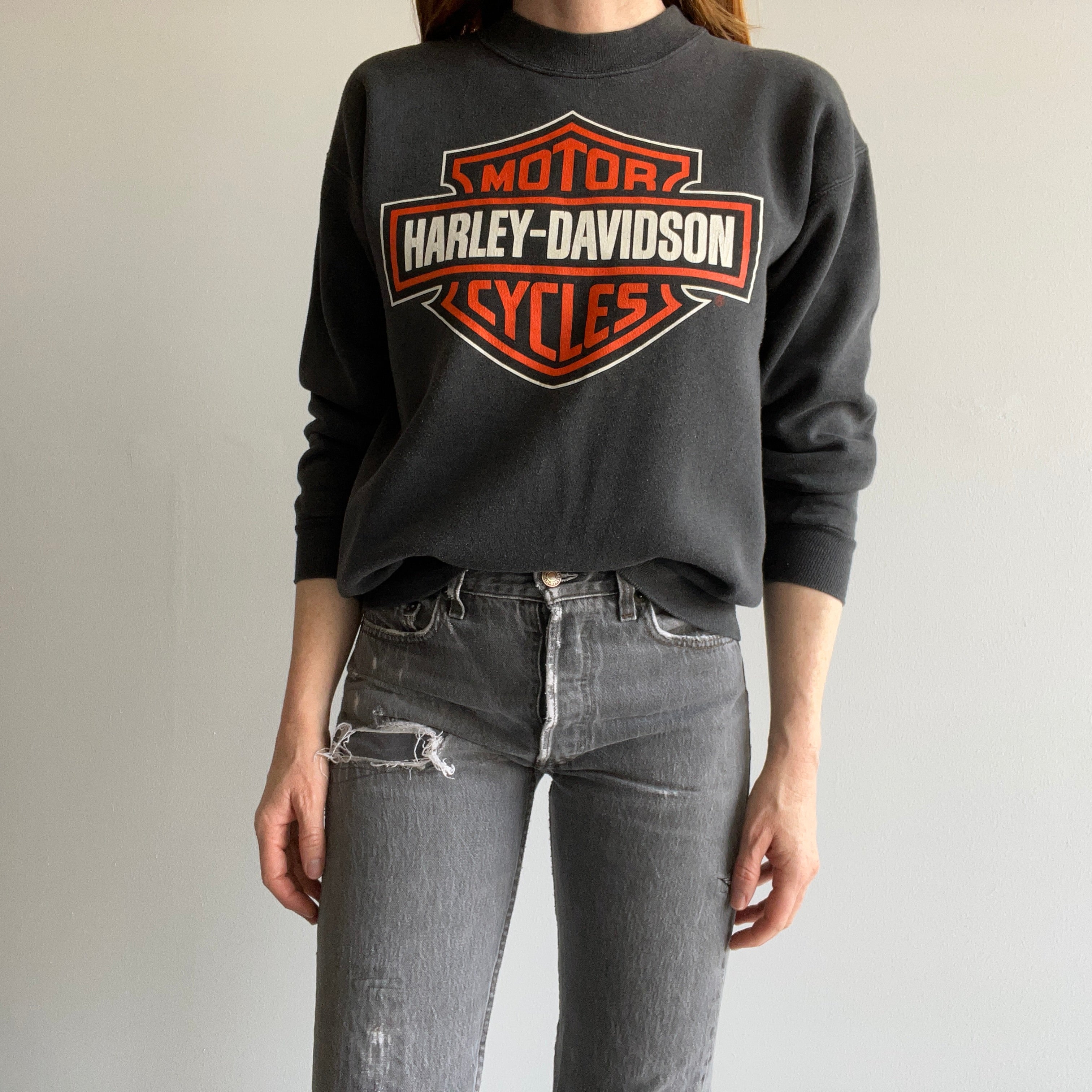 1990s Harley - Moroney's Newburgh, NY Sweatshirt - COLLECTIBLE
