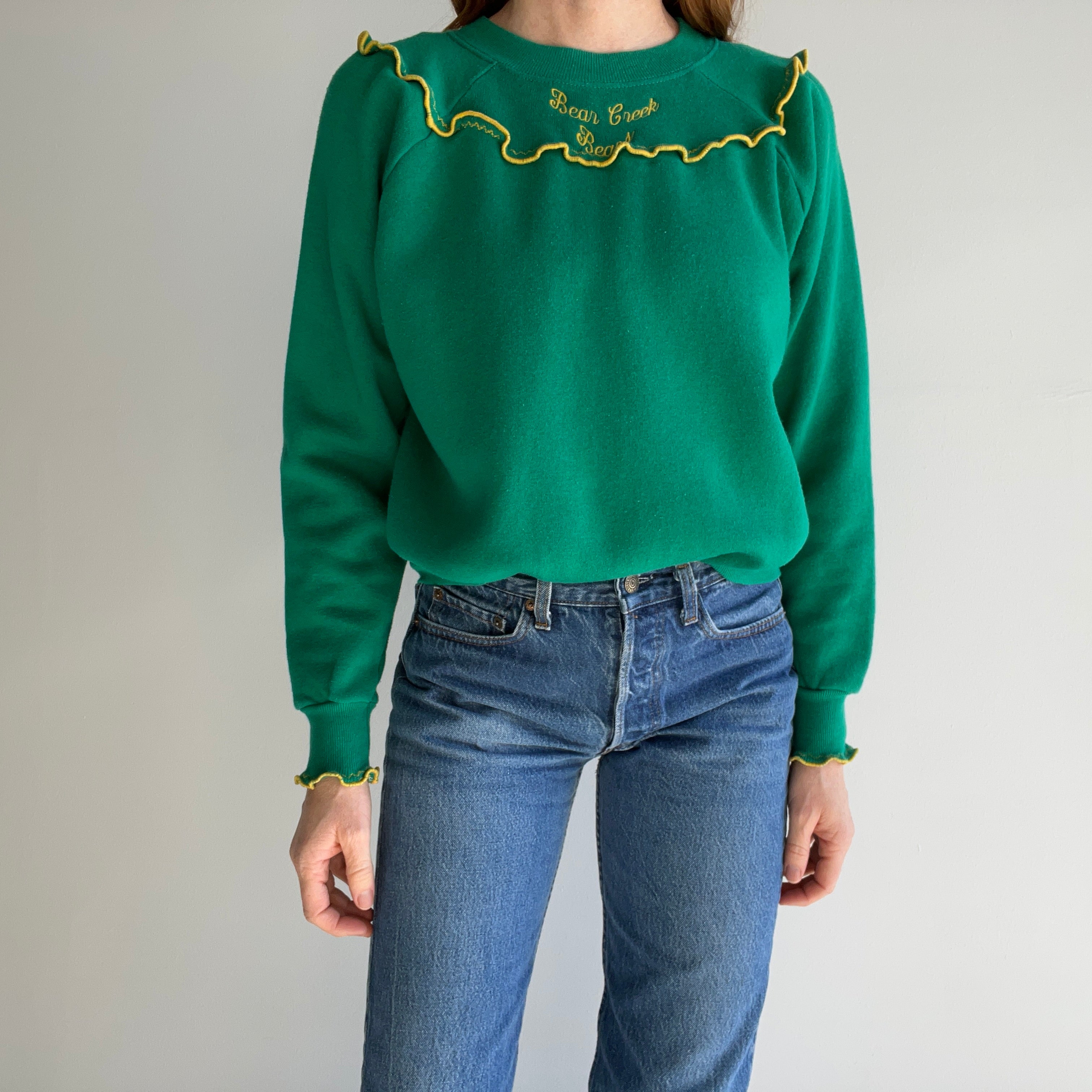 1980s Bear Creek Bears DIY Ruffle Sweatshirt - WOAH