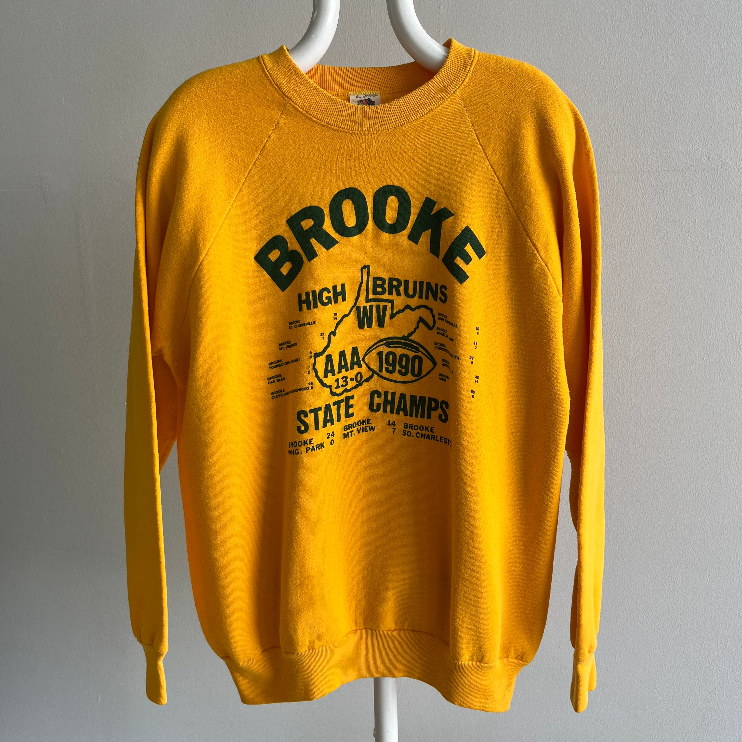 1990 Brooke State Champs Front and Back Sweatshirt