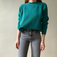 1980s Blank Green Raglan Sweatshirt