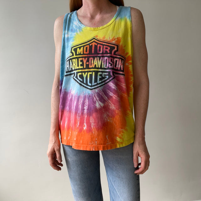 1980s/90s Harley Nicely Beat Up Tie Dye Tank Top