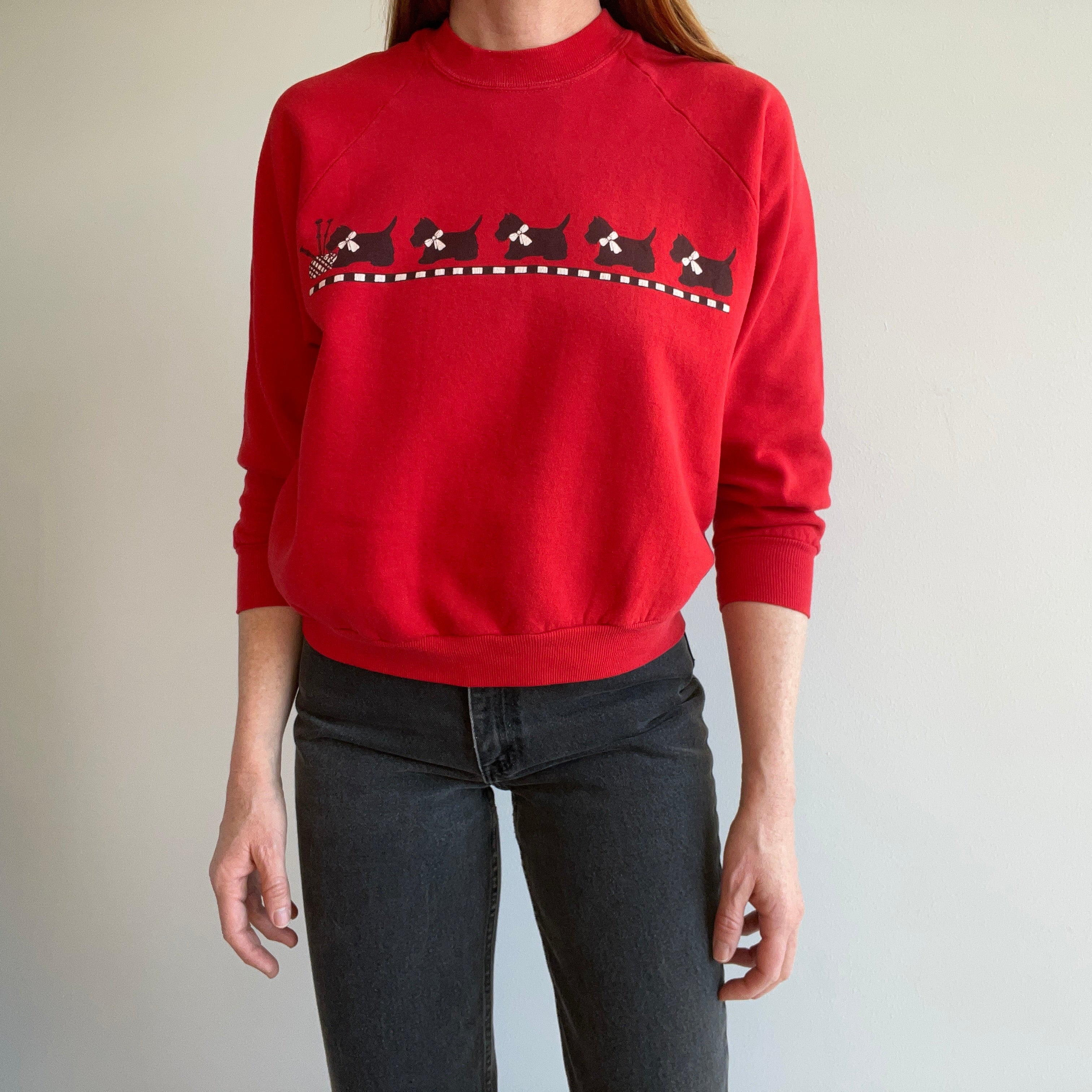 1980s Scotties on a Jerzees by Russell Raglan Sweatshirt