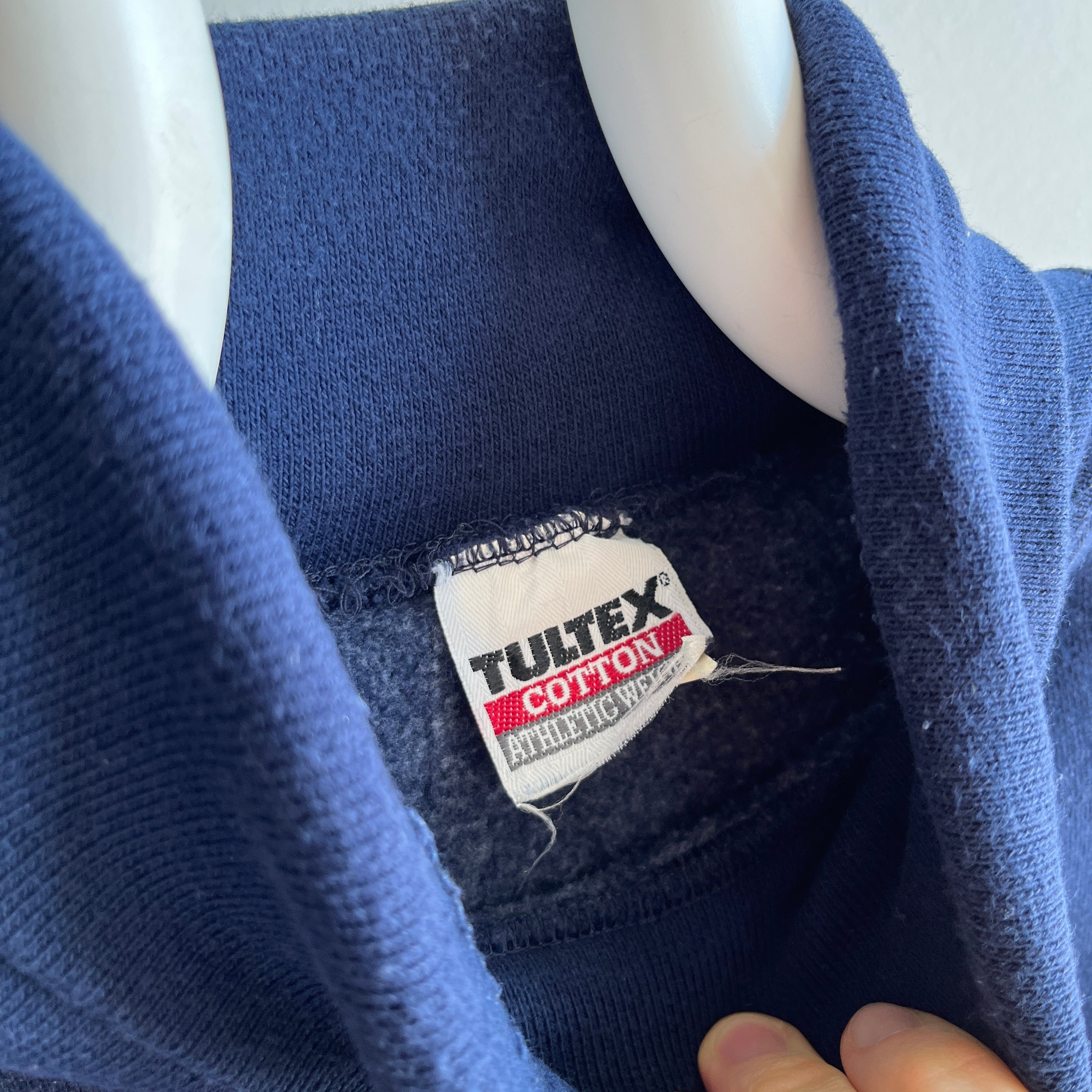 1990s Heavyweight Navy Turtleneck Sweatshirt by Tultex