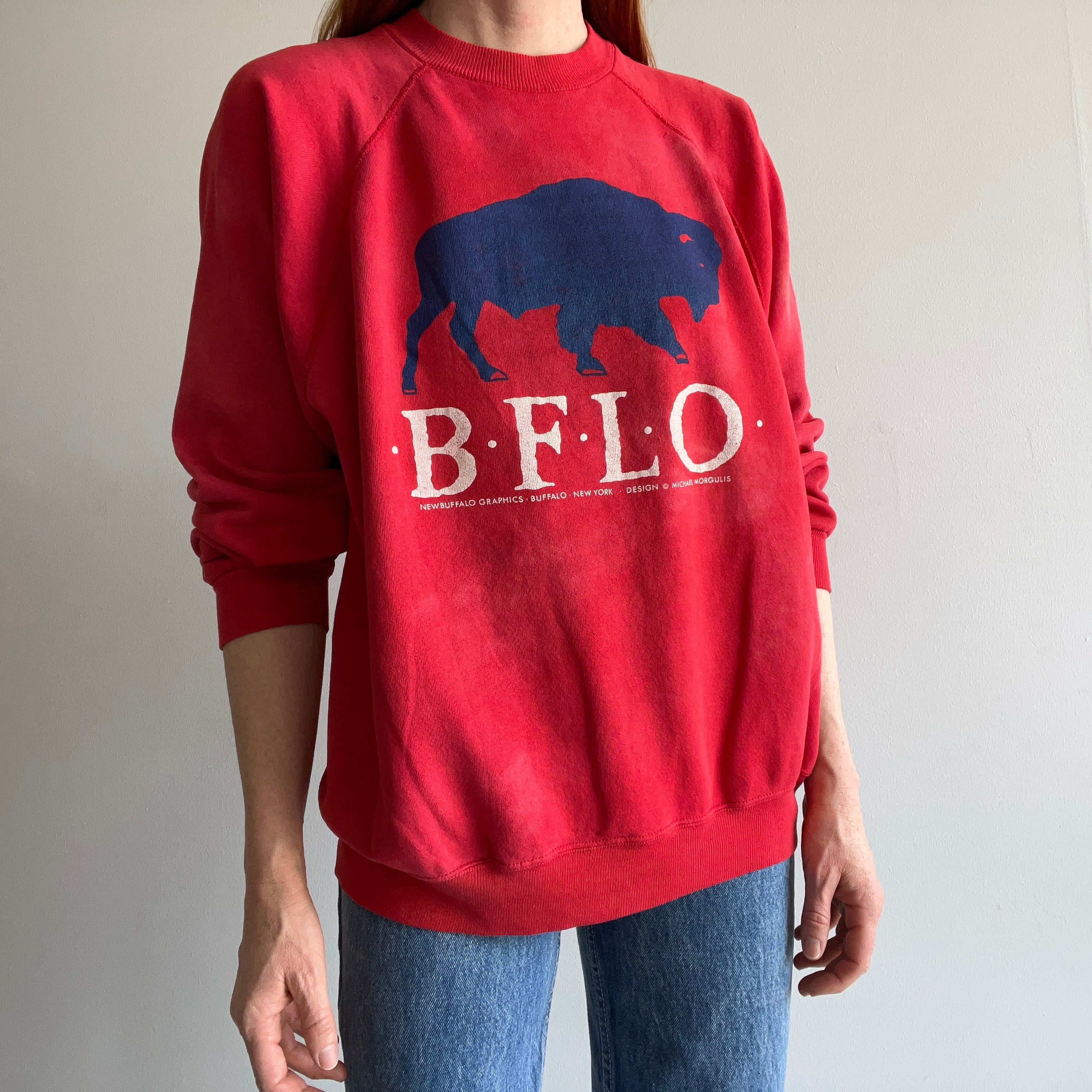 1990s BFLO Bleached Out Sun Faded Beyond Sweatshirt