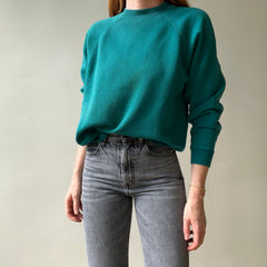 1980s Blank Green Raglan Sweatshirt