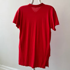 1980s Ohio State Teddy Bear V Neck T-Shirt - Very Faded, Soft and Slouchy